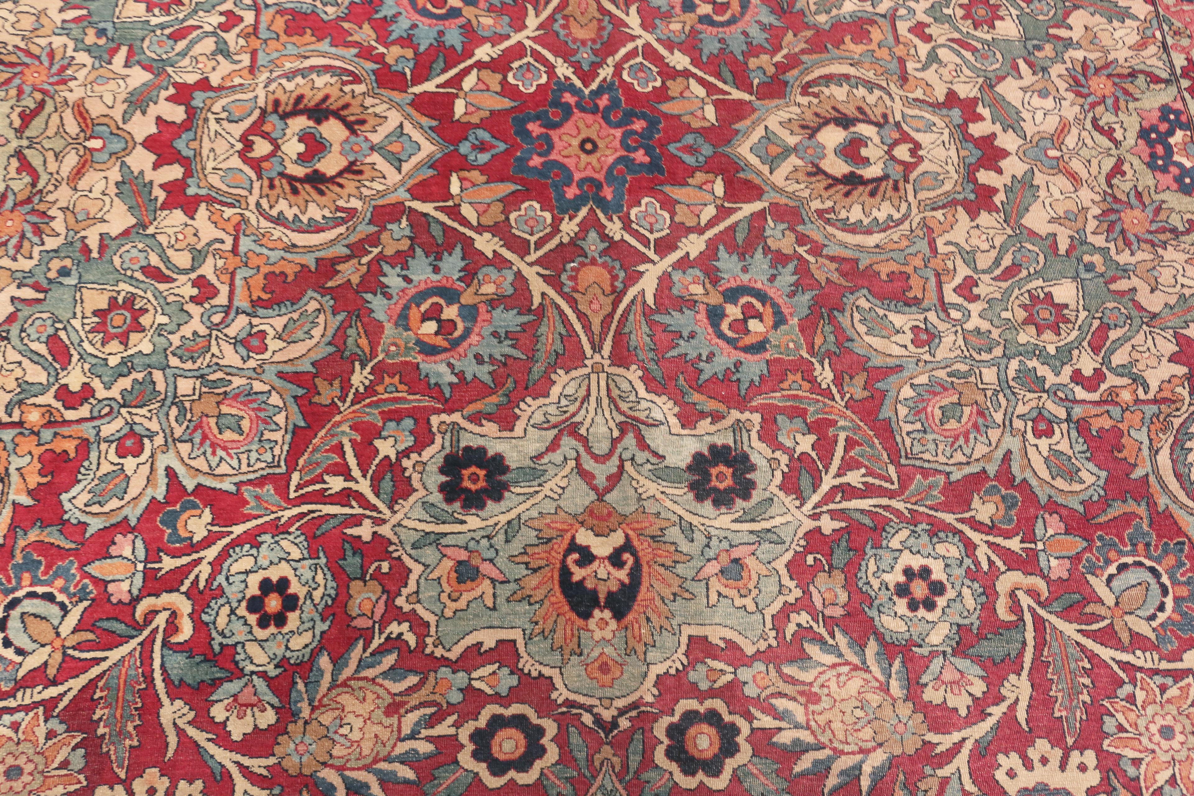 Antique Persian Kerman Rug. Size: 14 ft 2 in x 19 ft 8 in For Sale 1