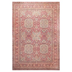 Floral Large Antique Persian Kerman Rug. Size: 14 ft 2 in x 19 ft 8 in