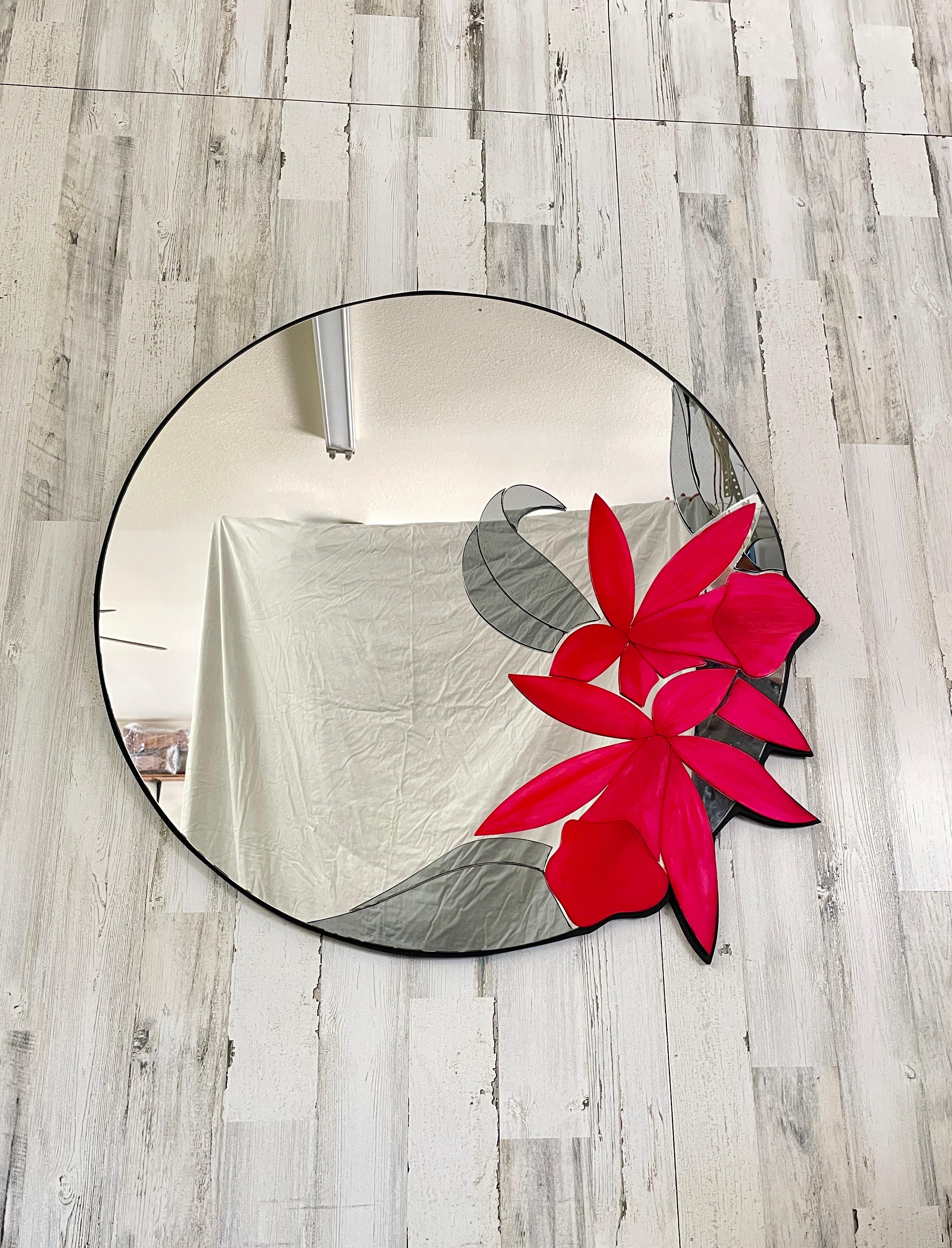 Floral Layered Mirror by David Marshall For Sale 3