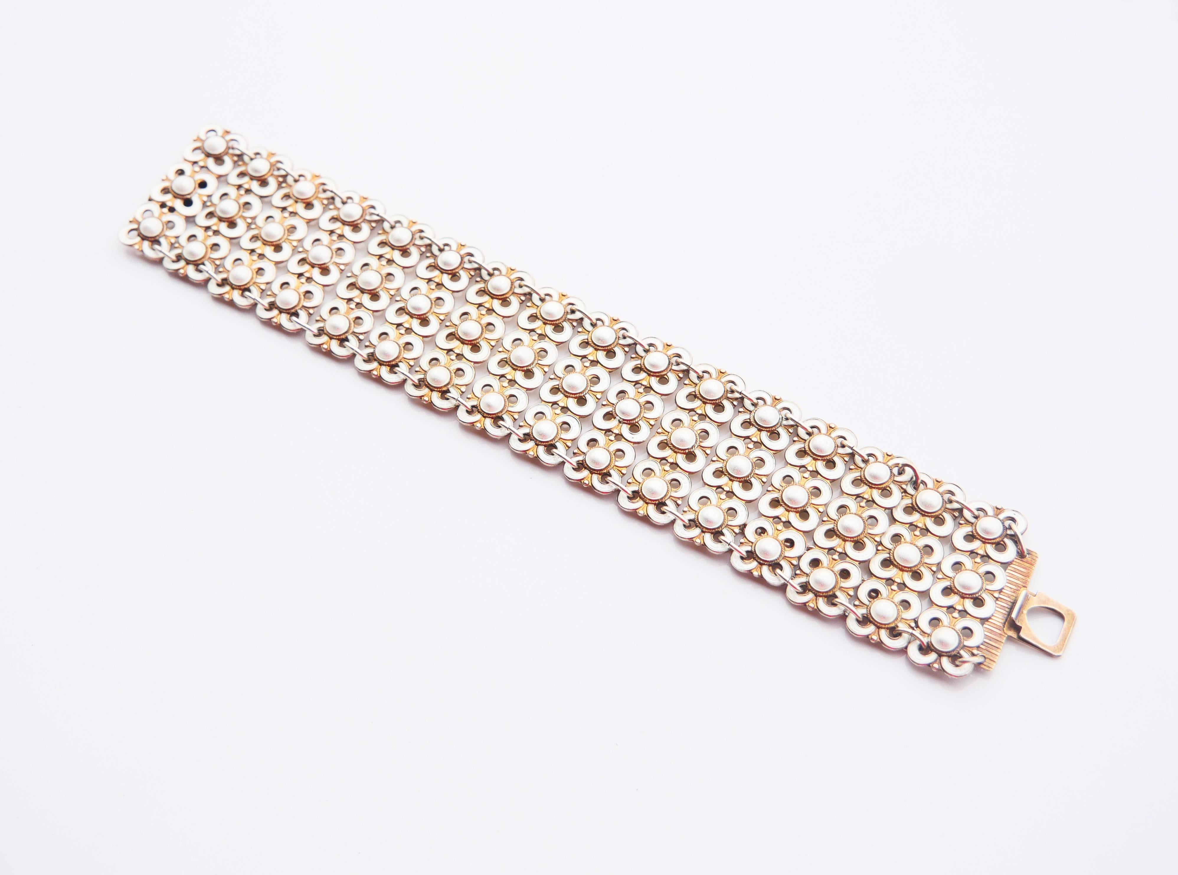 Floral Link 1950's Armband W.Winnaess D.Andersen Sterling Silber/ 19cm/ 47gr im Angebot 6
