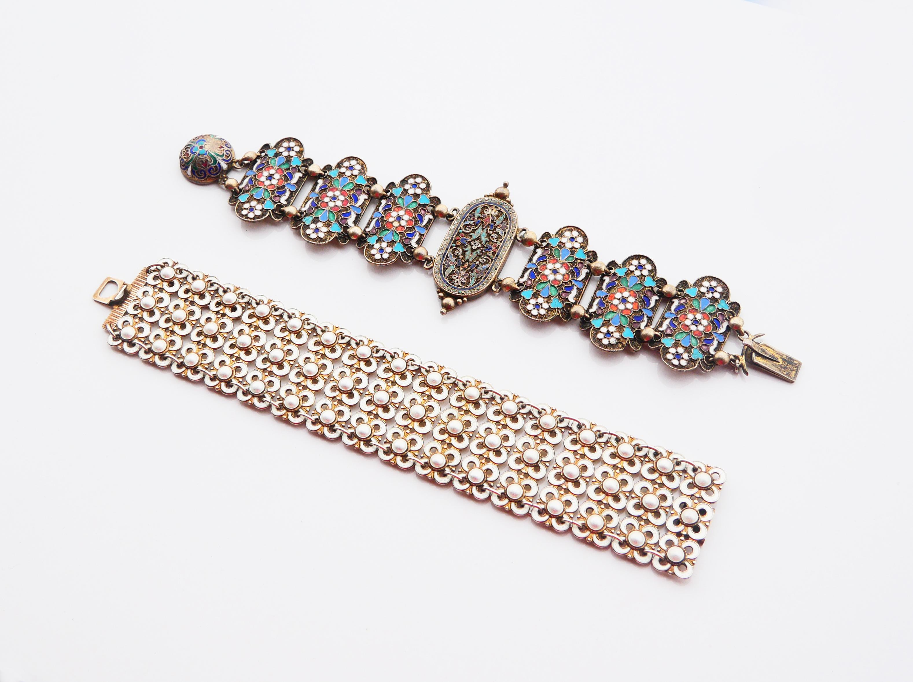 Floral Link 1950's Armband W.Winnaess D.Andersen Sterling Silber/ 19cm/ 47gr im Angebot 10