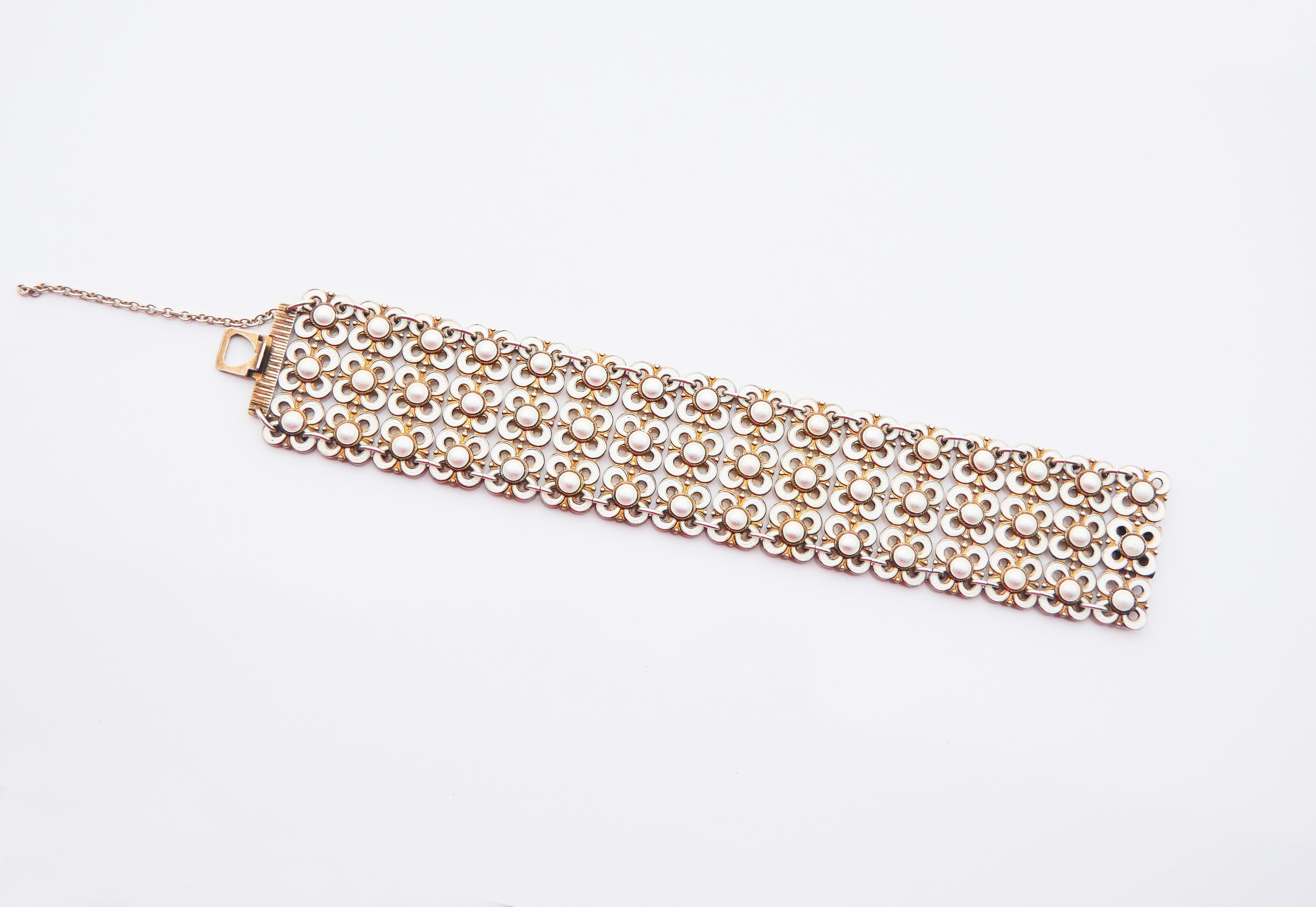 Floral Link 1950's Armband W.Winnaess D.Andersen Sterling Silber/ 19cm/ 47gr im Angebot 2