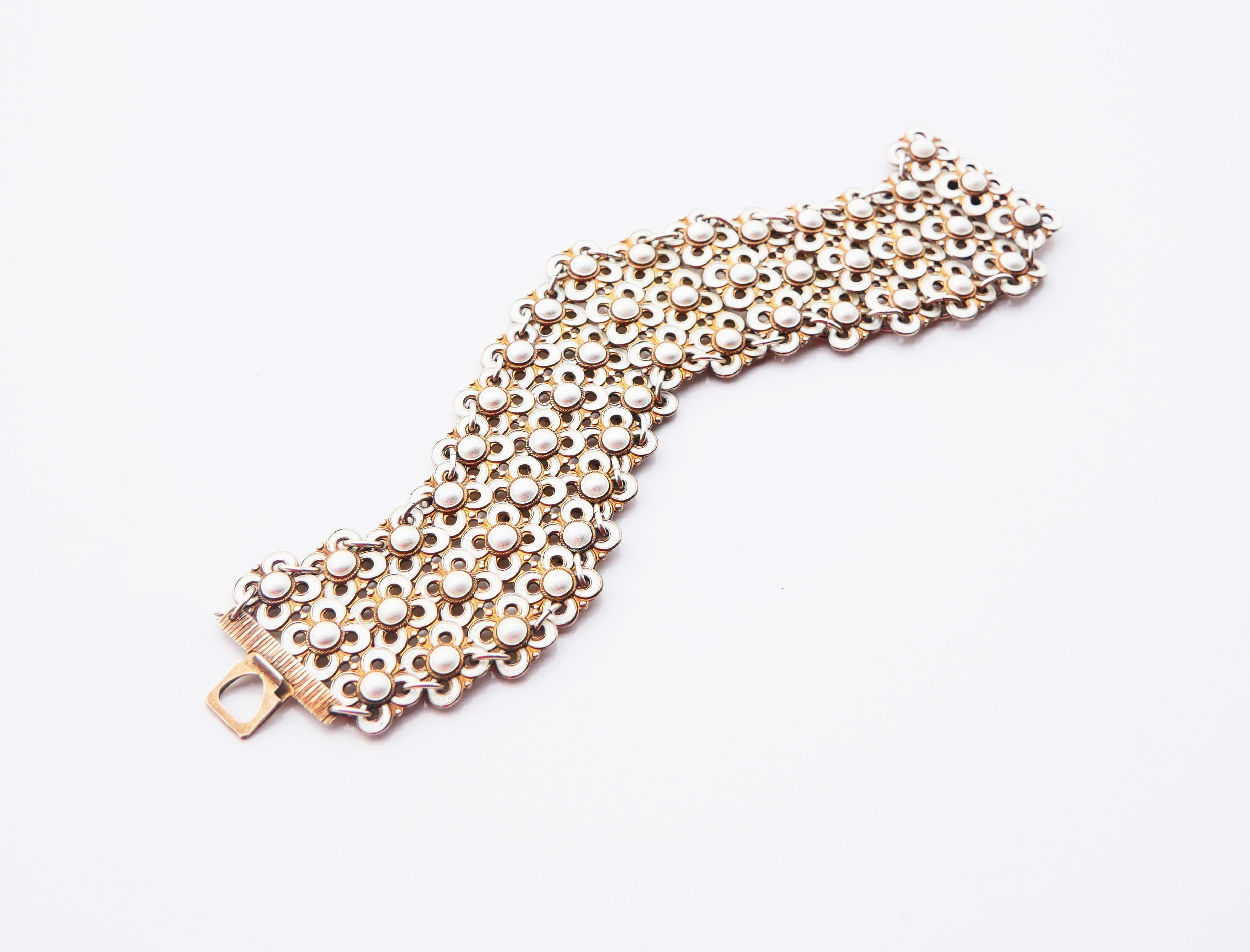 Floral Link 1950's Armband W.Winnaess D.Andersen Sterling Silber/ 19cm/ 47gr im Angebot 5