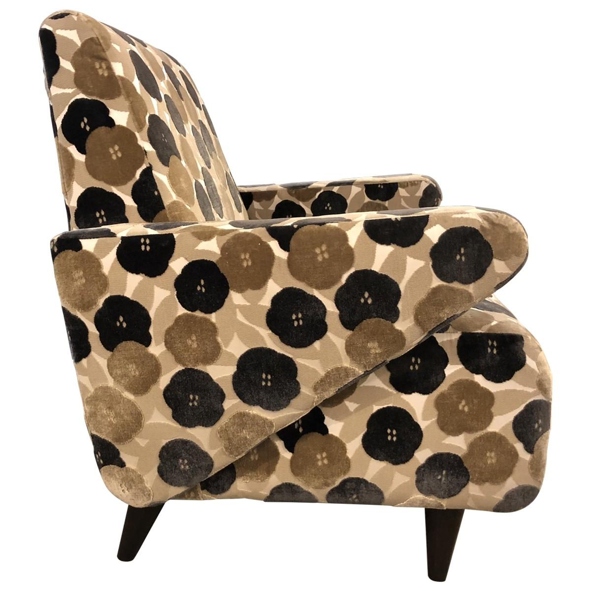Floral Lounge Chair Modern Midcentury For Sale