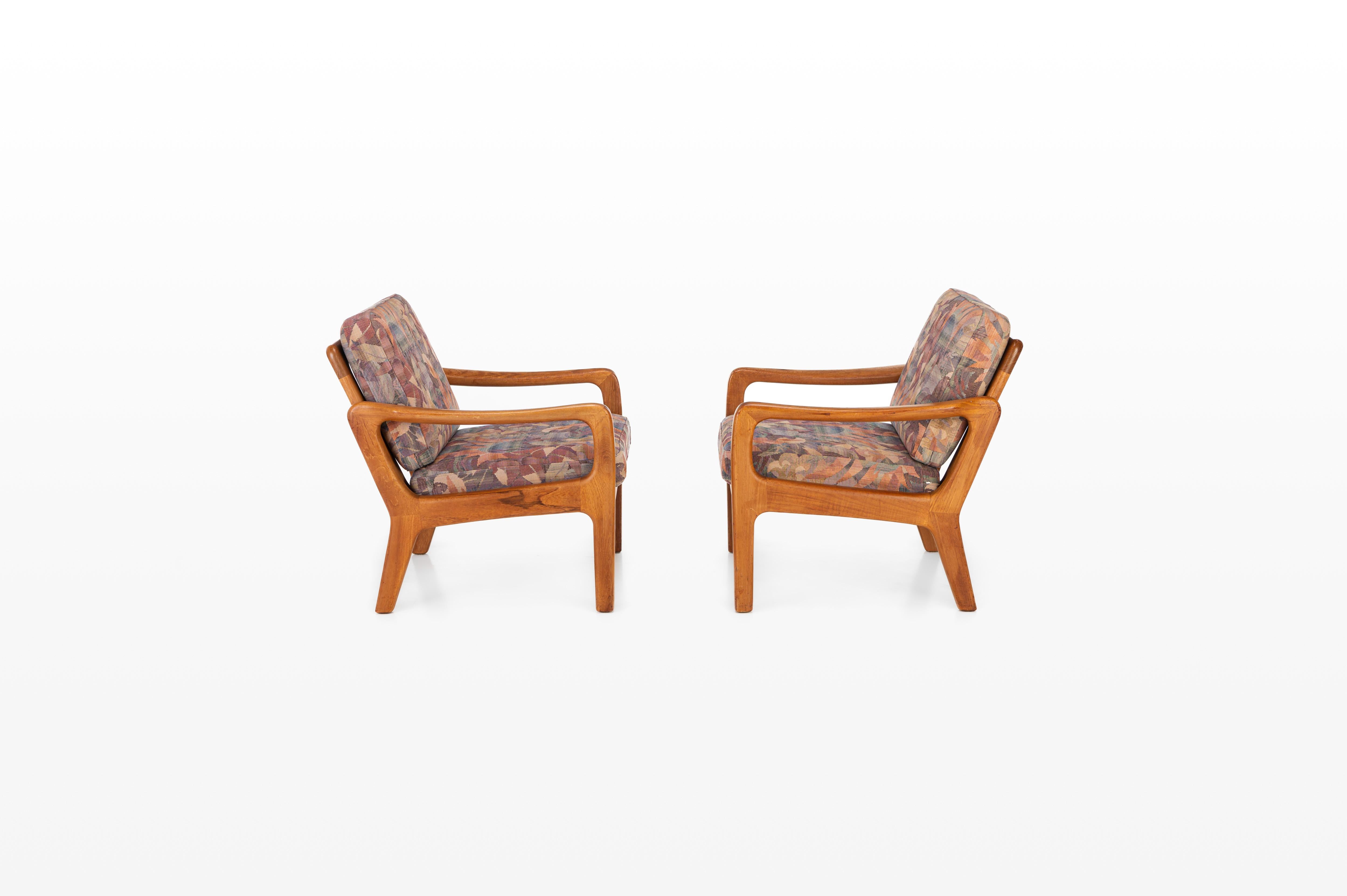 Scandinavian Modern Floral Lounge Chairs by Juul Kristensen for JK Denmark, 1960s, Set of 2