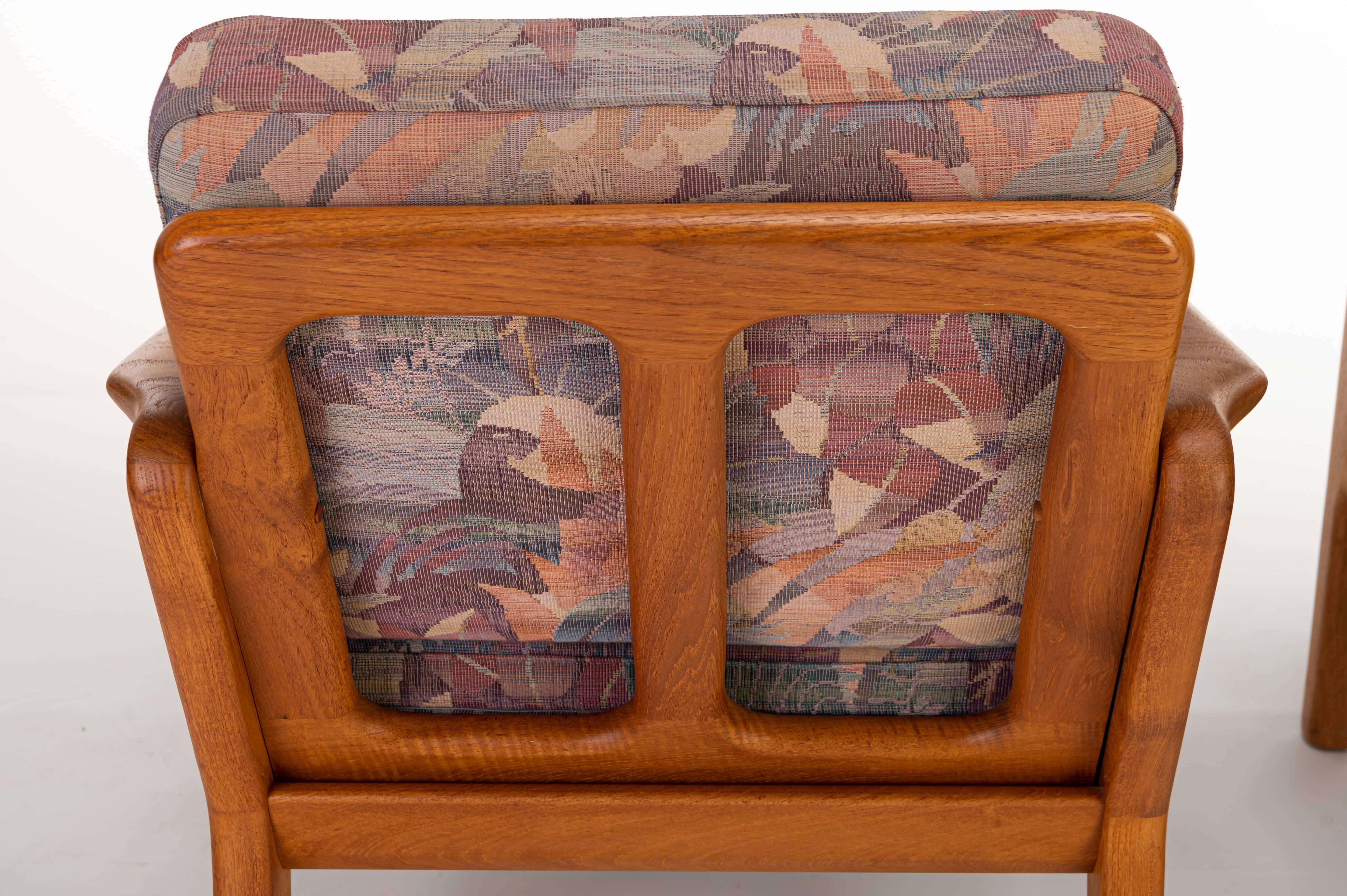 Floral Lounge Chairs by Juul Kristensen for JK Denmark, 1960s, Set of 2 In Good Condition In Ranst, VAN