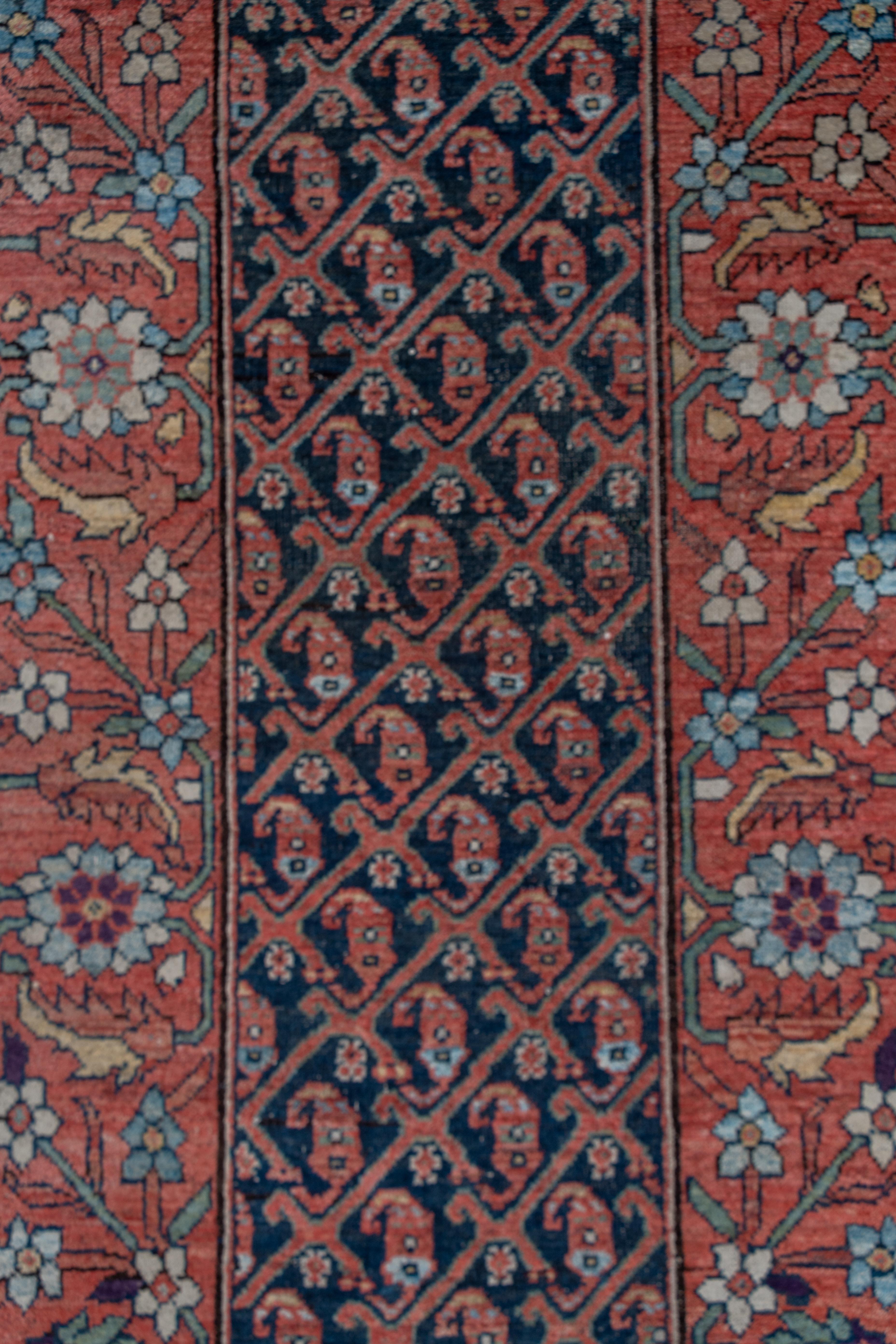 Tribal Floral Mahal Runner, Antique, circa 1910s For Sale