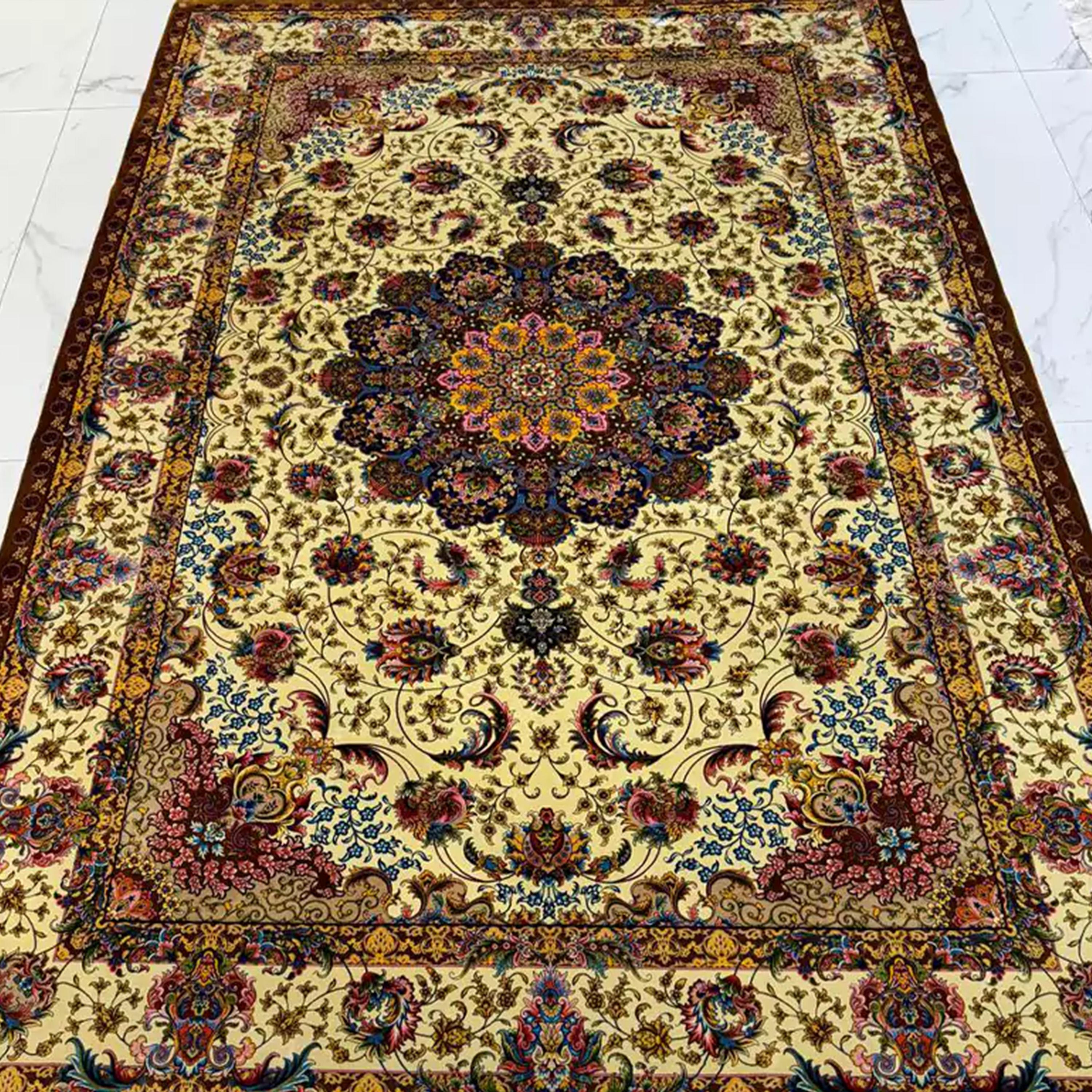 Woven from an authentic and original antique Persian rug design, this luxurious silk carpet embodies the enduring artistic heritage that has been passed down through generations and now lives on through Persian Signature. Every motif is thoughtfully