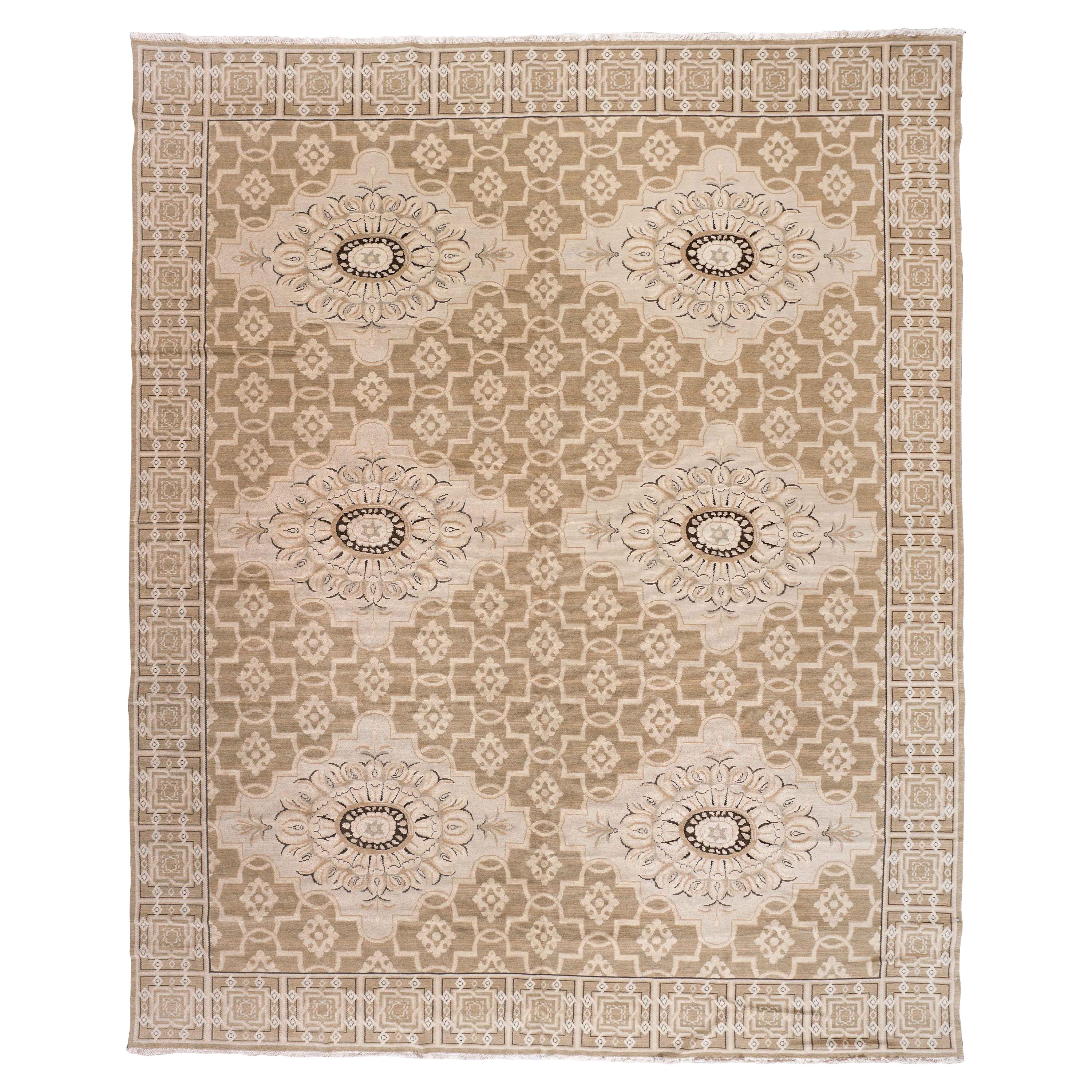 Floral Medallions Tan Rug For Sale