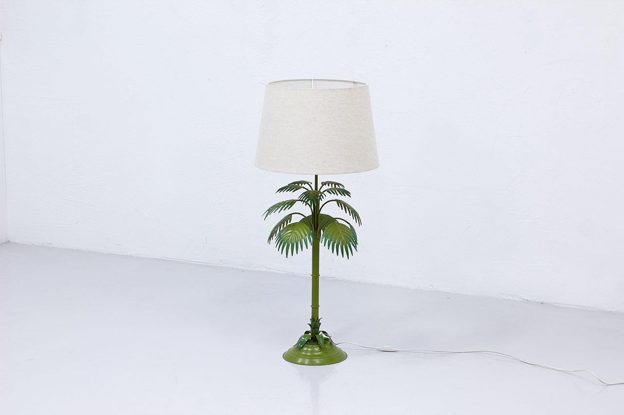 Scandinavian Modern Floral Metal Table Lamp by Nordiska Kompaniet, NK For Sale
