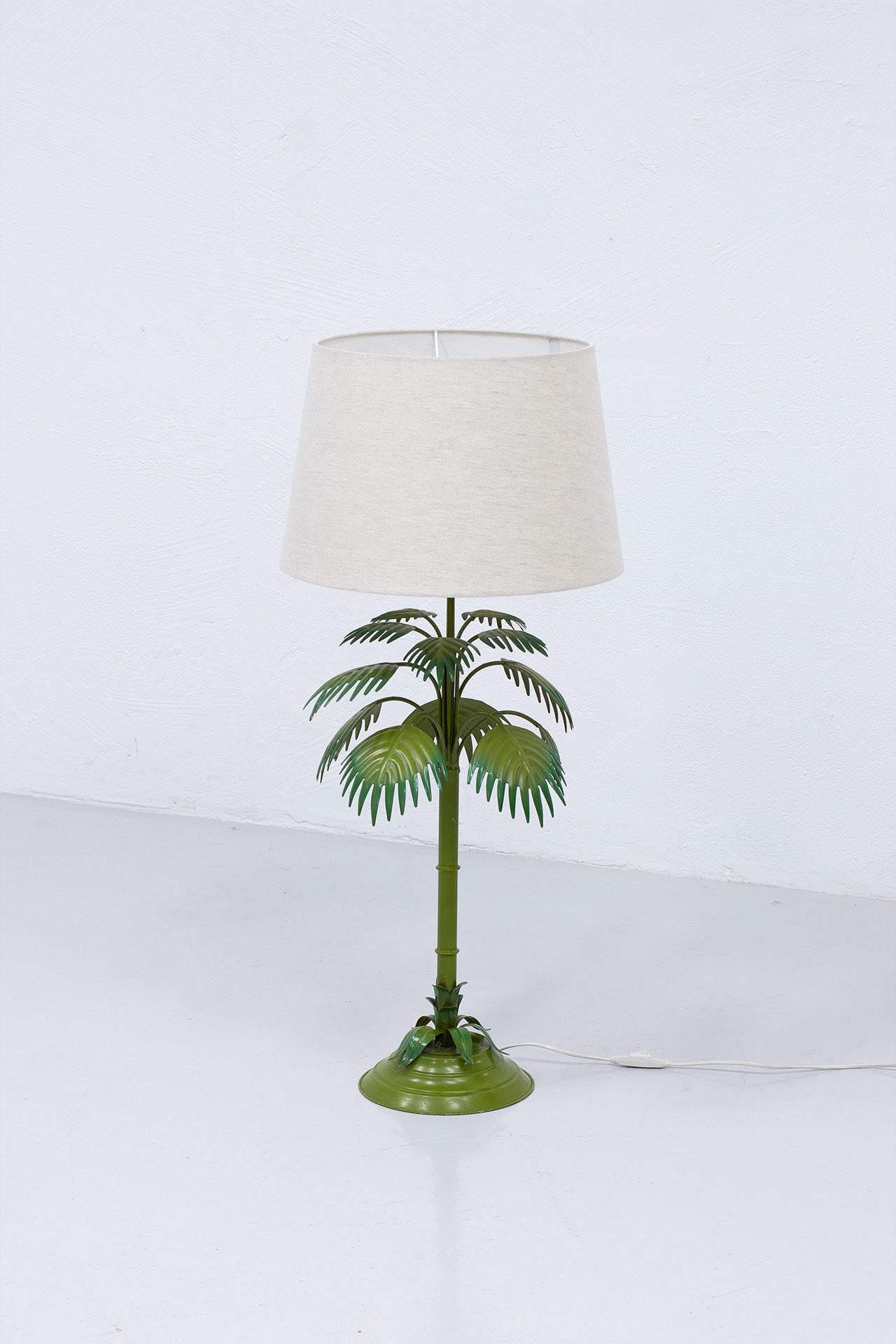 Swedish Floral Metal Table Lamp by Nordiska Kompaniet, NK For Sale