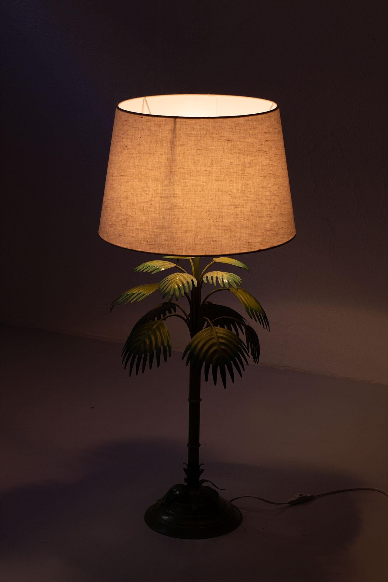 Mid-20th Century Floral Metal Table Lamp by Nordiska Kompaniet, NK For Sale