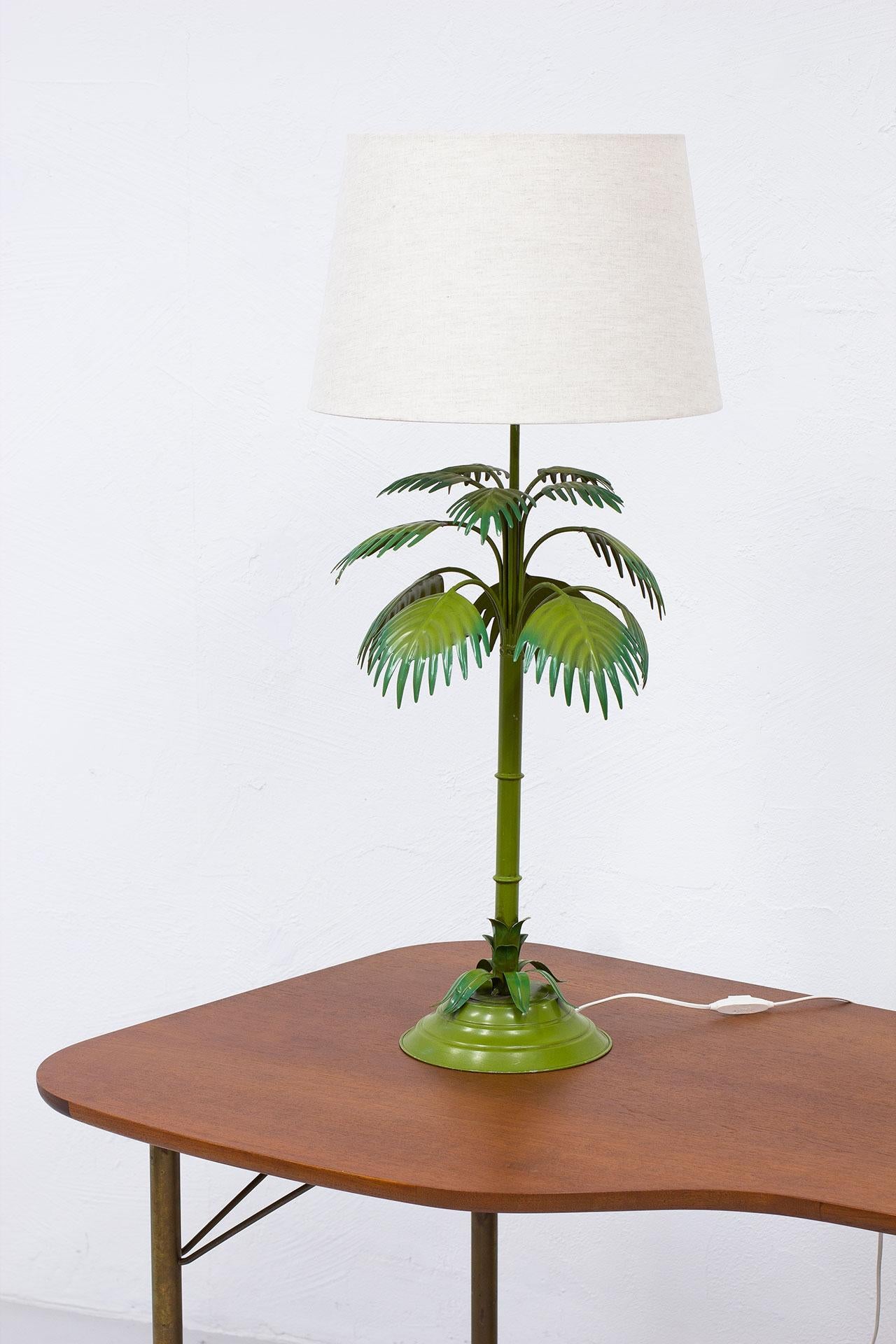 Floral Metal Table Lamp by Nordiska Kompaniet, NK For Sale 1