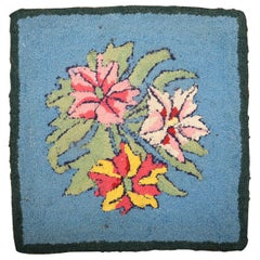 Floral Mini Size American Hooked Rug