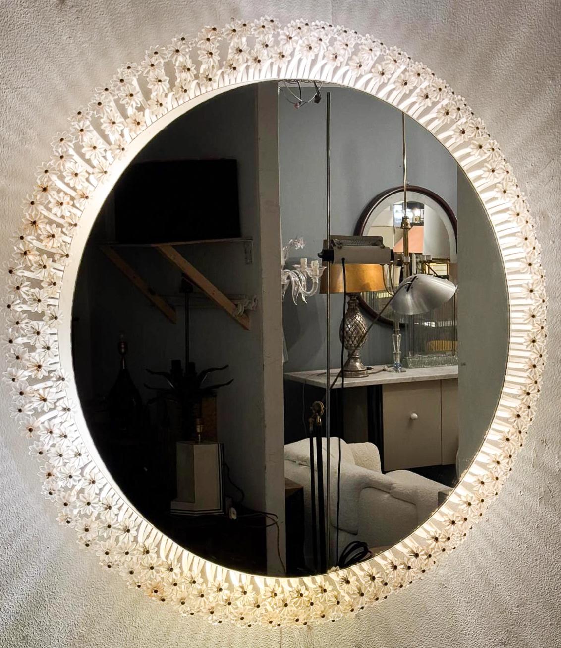 Mid-Century Modern Floral mirror by Emil Stejnar for Ruper Nikoll, 1950, Austria For Sale