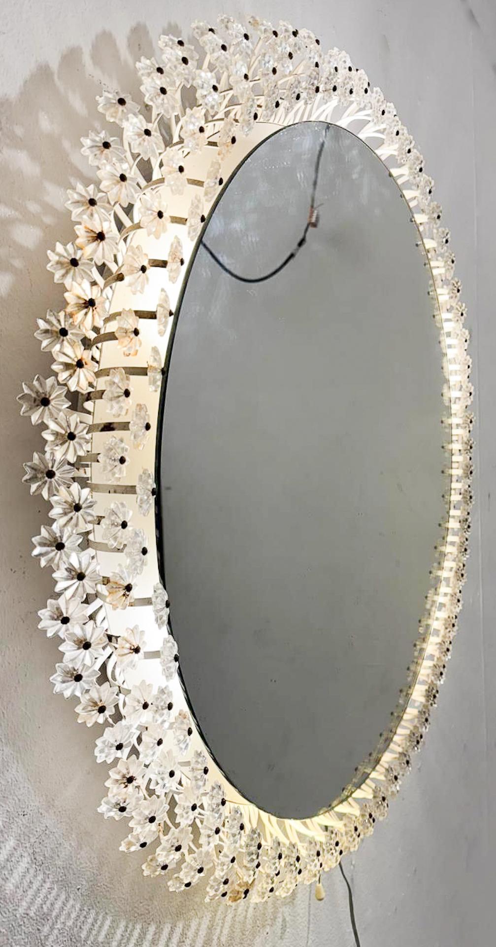 Austrian Floral mirror by Emil Stejnar for Ruper Nikoll, 1950, Austria For Sale