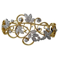 Motivo floreale Bracciale con diamanti da 1,75 carati di peso totale