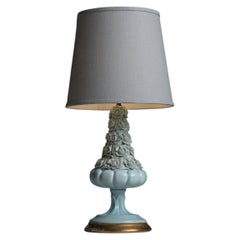 Floral Motif Ceramic Lamp, Spain 1960