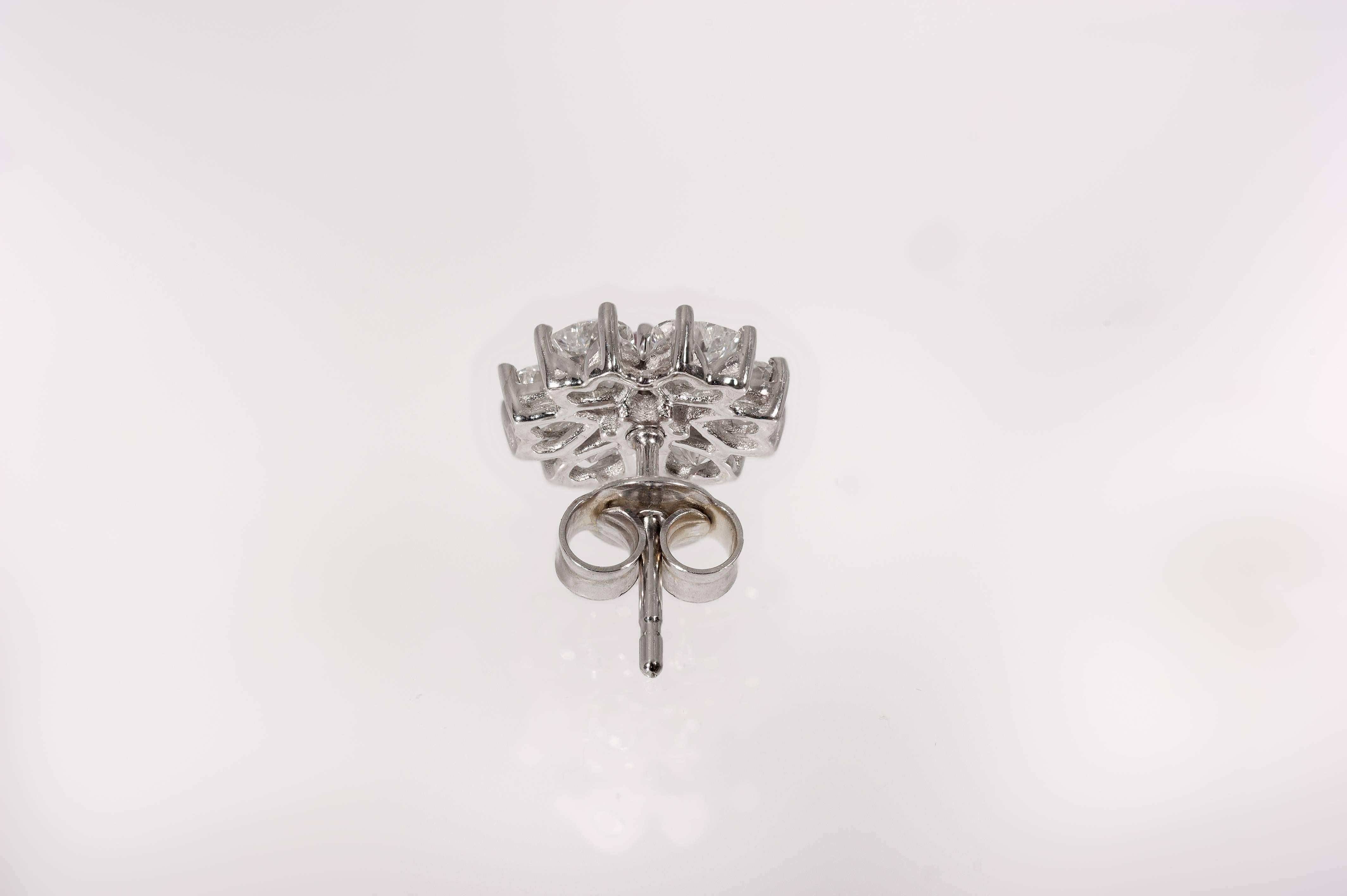 EGL Certified Floral Motif Interchangeable Diamond Earrings Set four inserts  For Sale 5