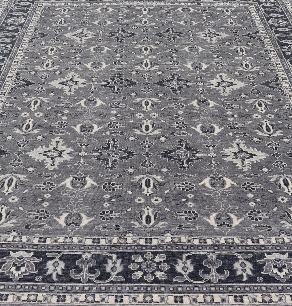 Floral Motif Khotan Area Rug by Keivan Woven Arts in Wool For Sale 7