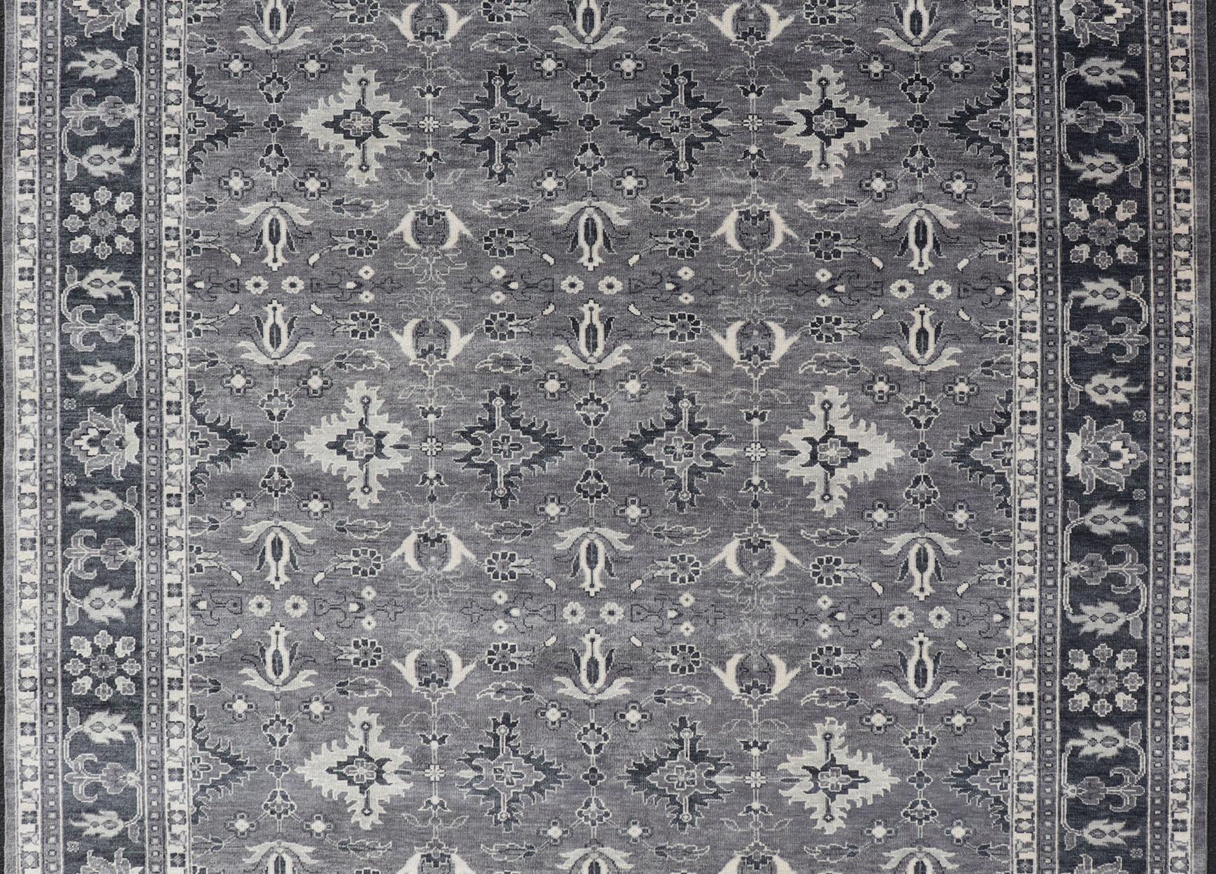 Floral Motif Khotan Area Rug by Keivan Woven Arts in Wool For Sale 2