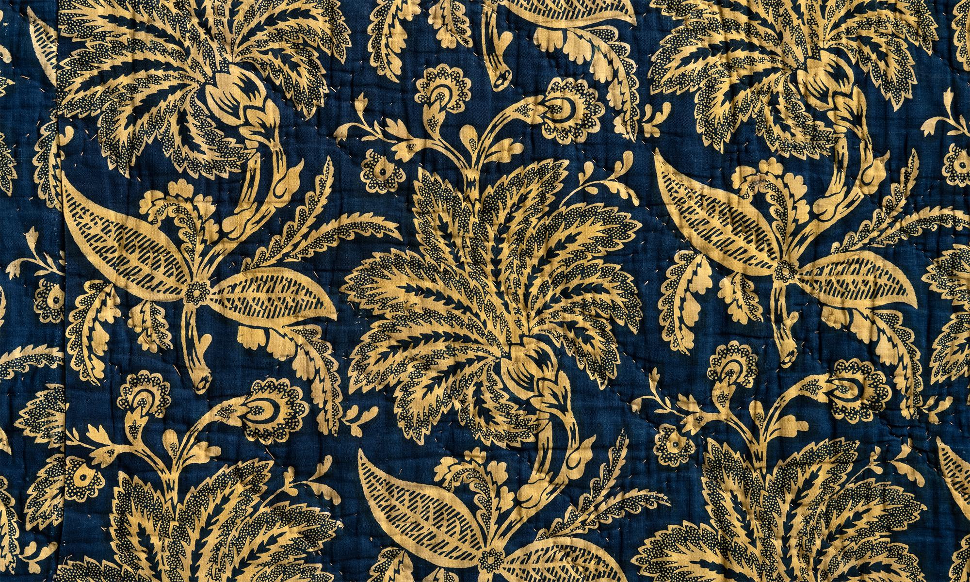 Quilted Floral Quilt, France, 1810