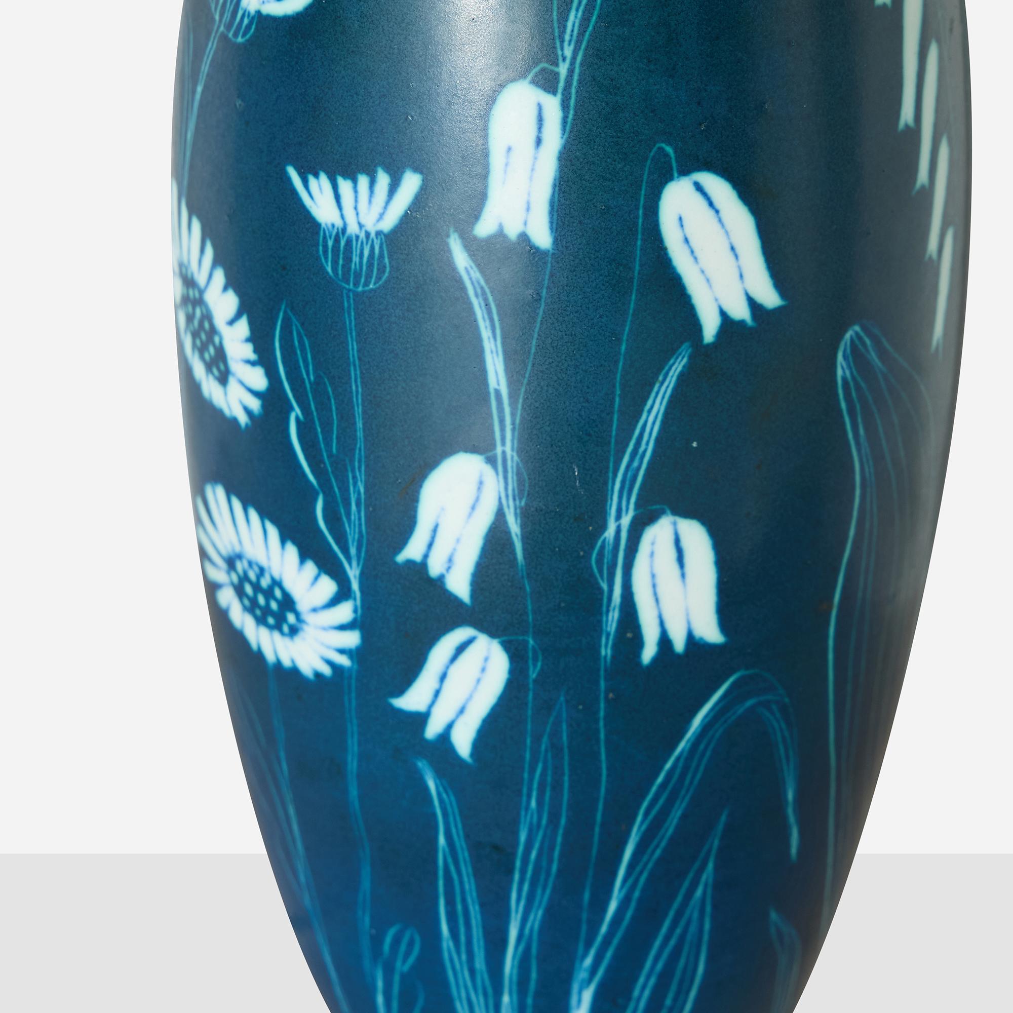 Tischleuchte mit Blumenmotiv von Hertha Bengtsson für Rörstrand im Angebot 4