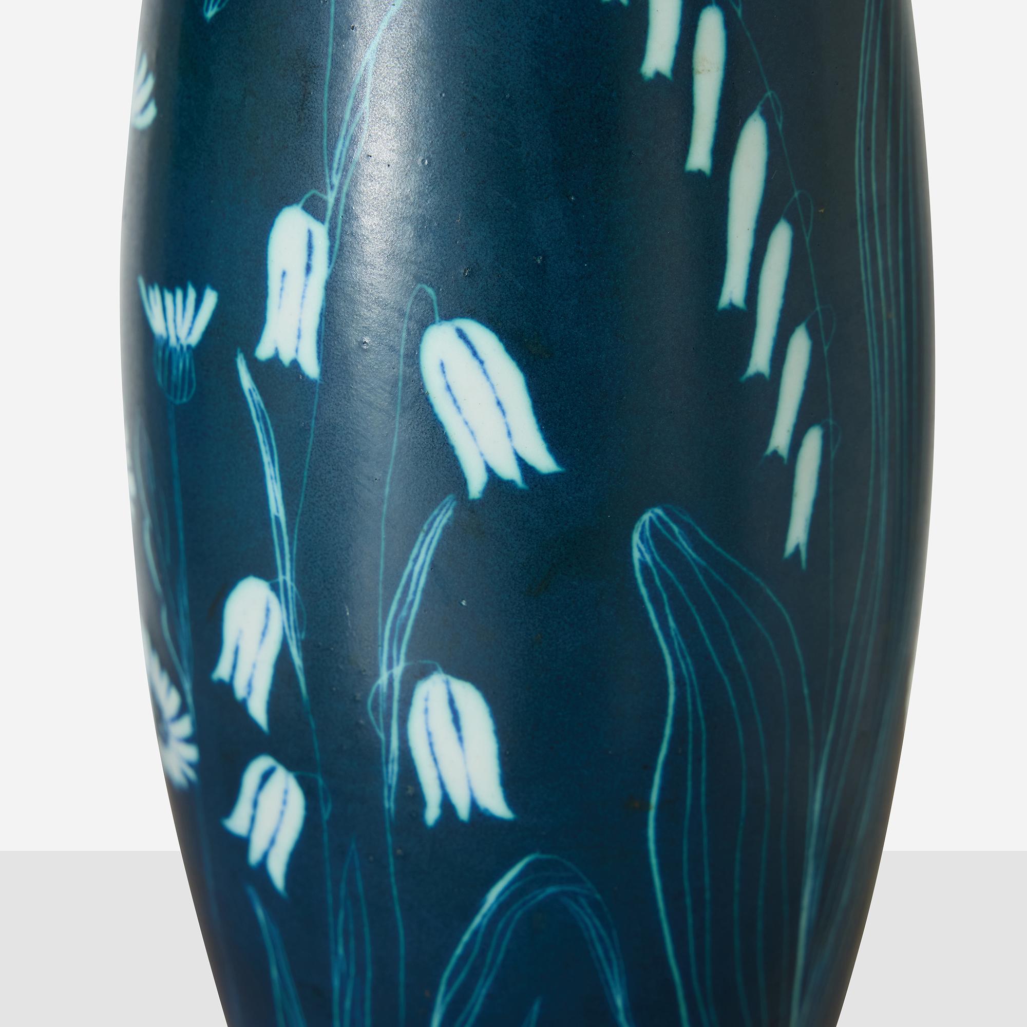 Tischleuchte mit Blumenmotiv von Hertha Bengtsson für Rörstrand im Angebot 7