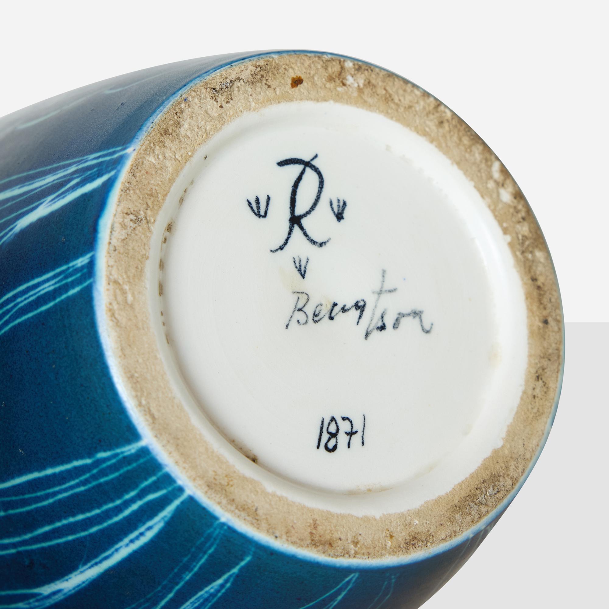 Tischleuchte mit Blumenmotiv von Hertha Bengtsson für Rörstrand im Angebot 2