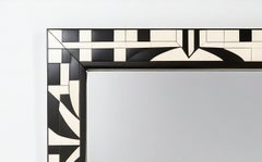 Cube : Black and White Wall Mirror Inspired by Cubism, Handcrafted by Artisanal