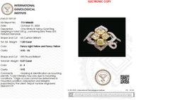 Floral Natural Fancy Yellow Diamond Medley Ring in 18k Solid Gold (Certified)