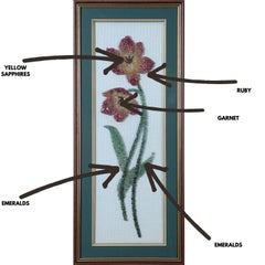 Floral Natural Gemstone Artwork Panel