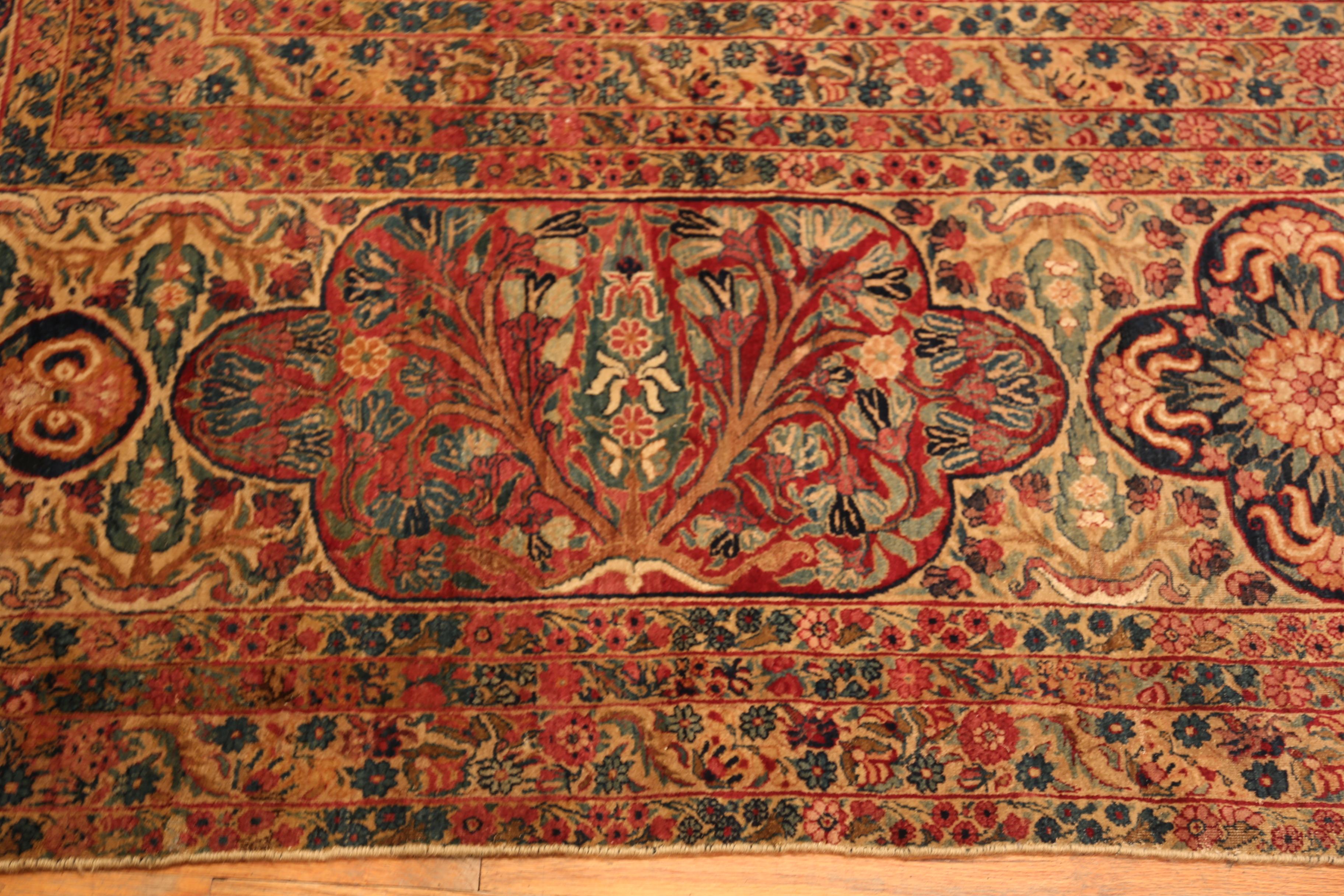 Floral Nazmiyal Collection Antique Persian Kerman Rug 17 ft 5 in x 18 ft For Sale 3