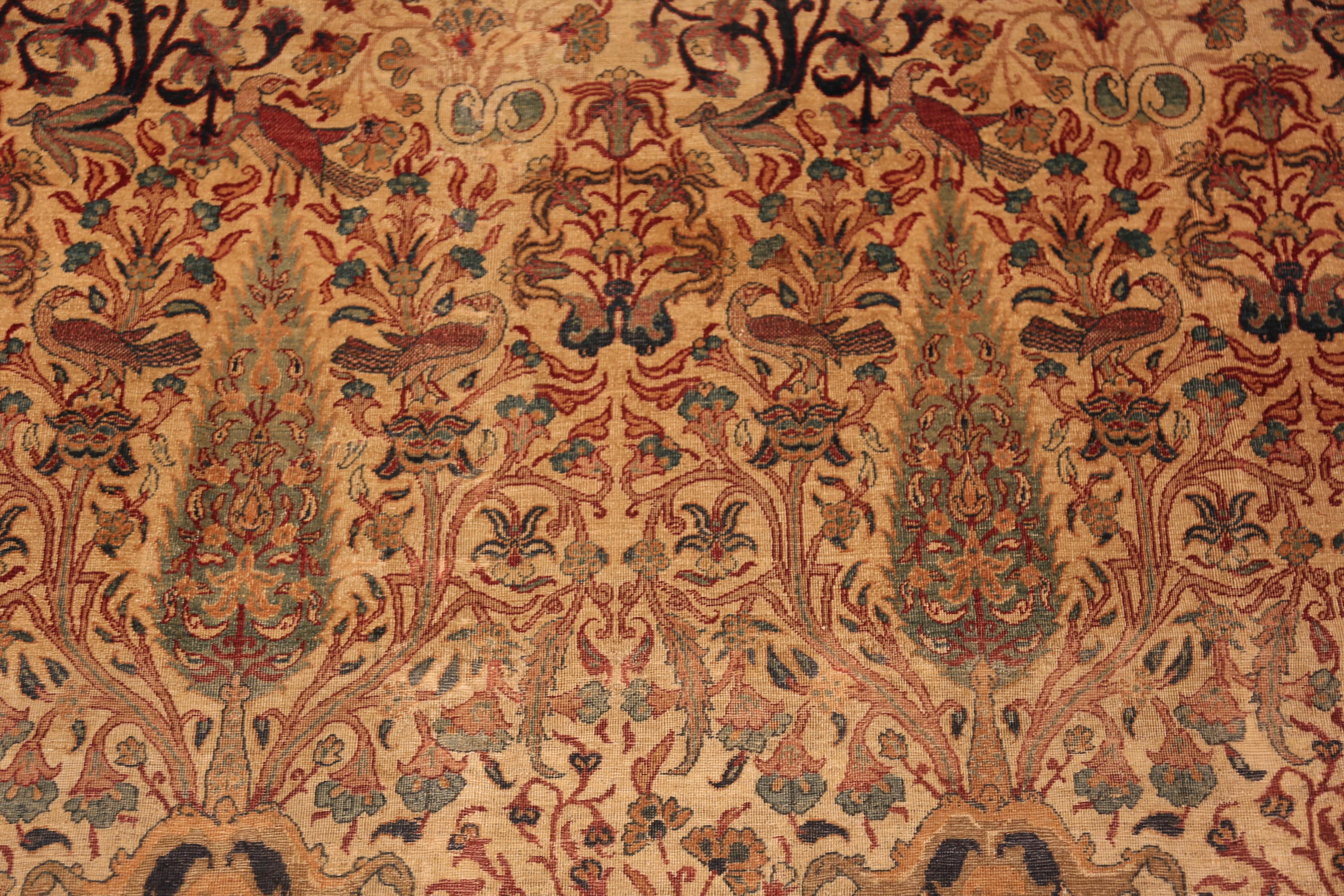 Floral Nazmiyal Collection Antique Persian Kerman Rug 17 ft 5 in x 18 ft For Sale 1