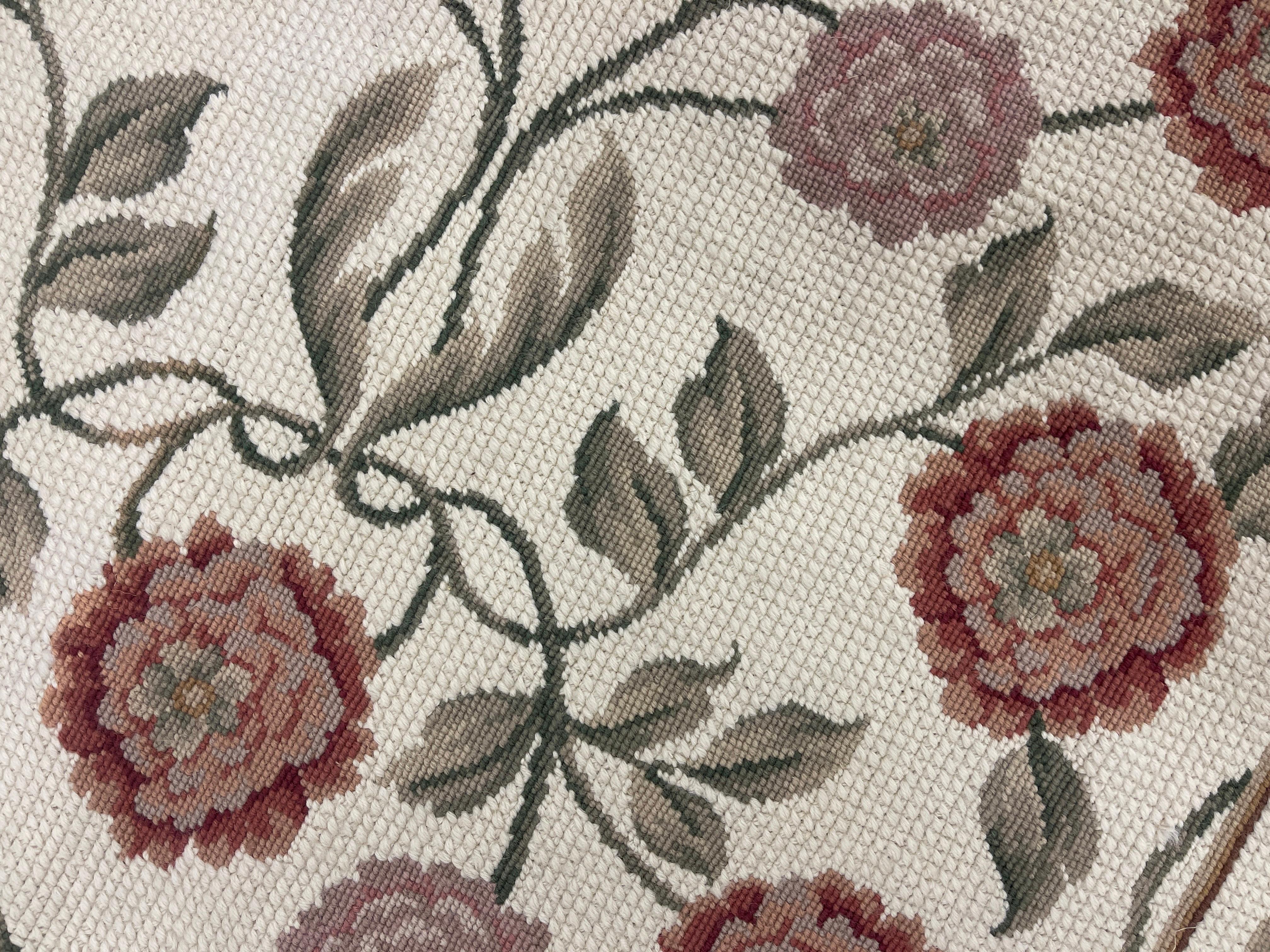 Floral-Nadelspitze-Teppich, traditioneller Beige  Handgewebter Wollteppich Teppich Home Decor (Handgeknüpft) im Angebot