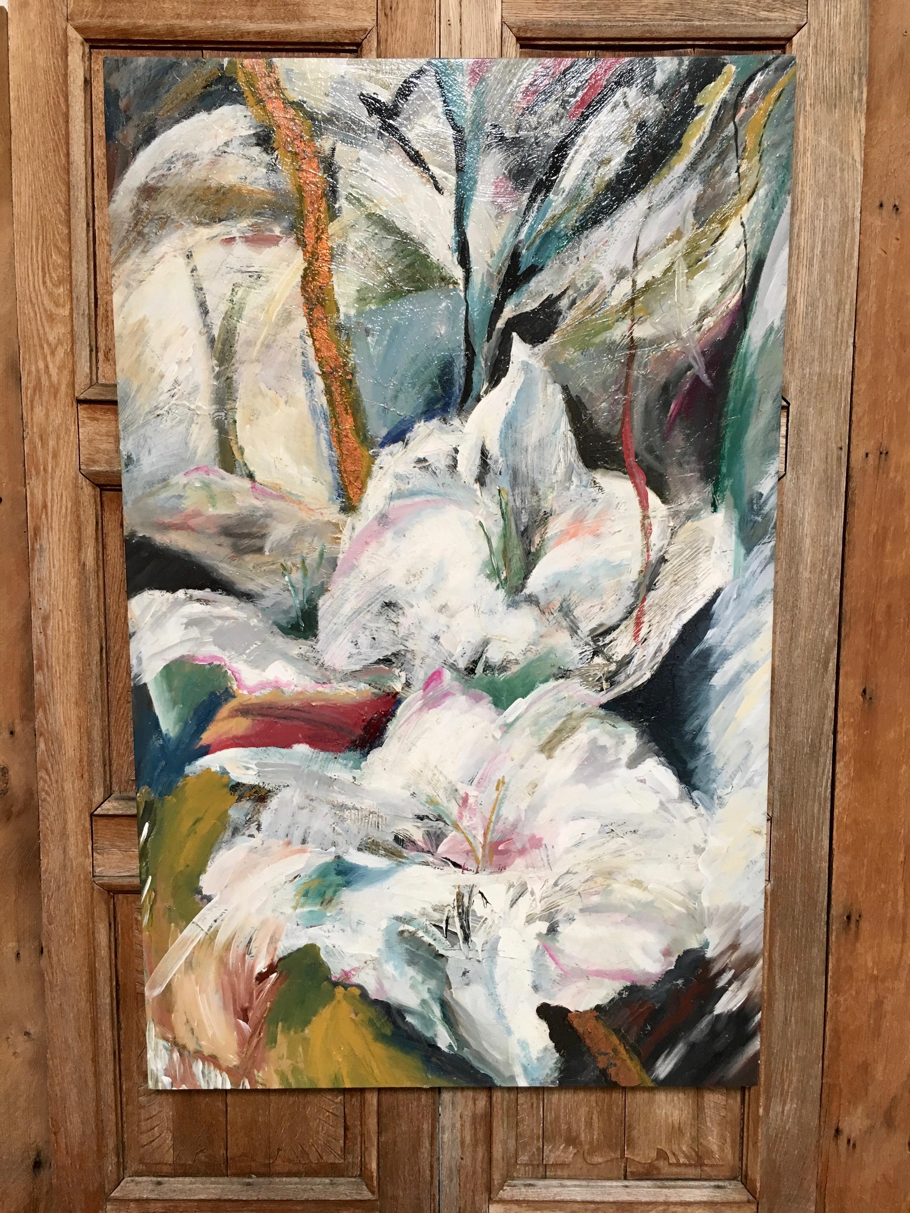 Modern Floral Oil on Canvas Titled Blossom