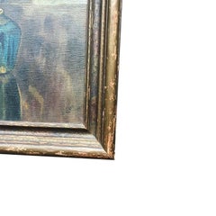 Floral Oil Painting in Wooden Frame