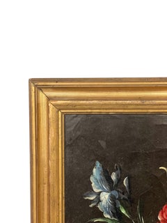 Floral Oil Painting Signed B. Girodelle, 19th Century