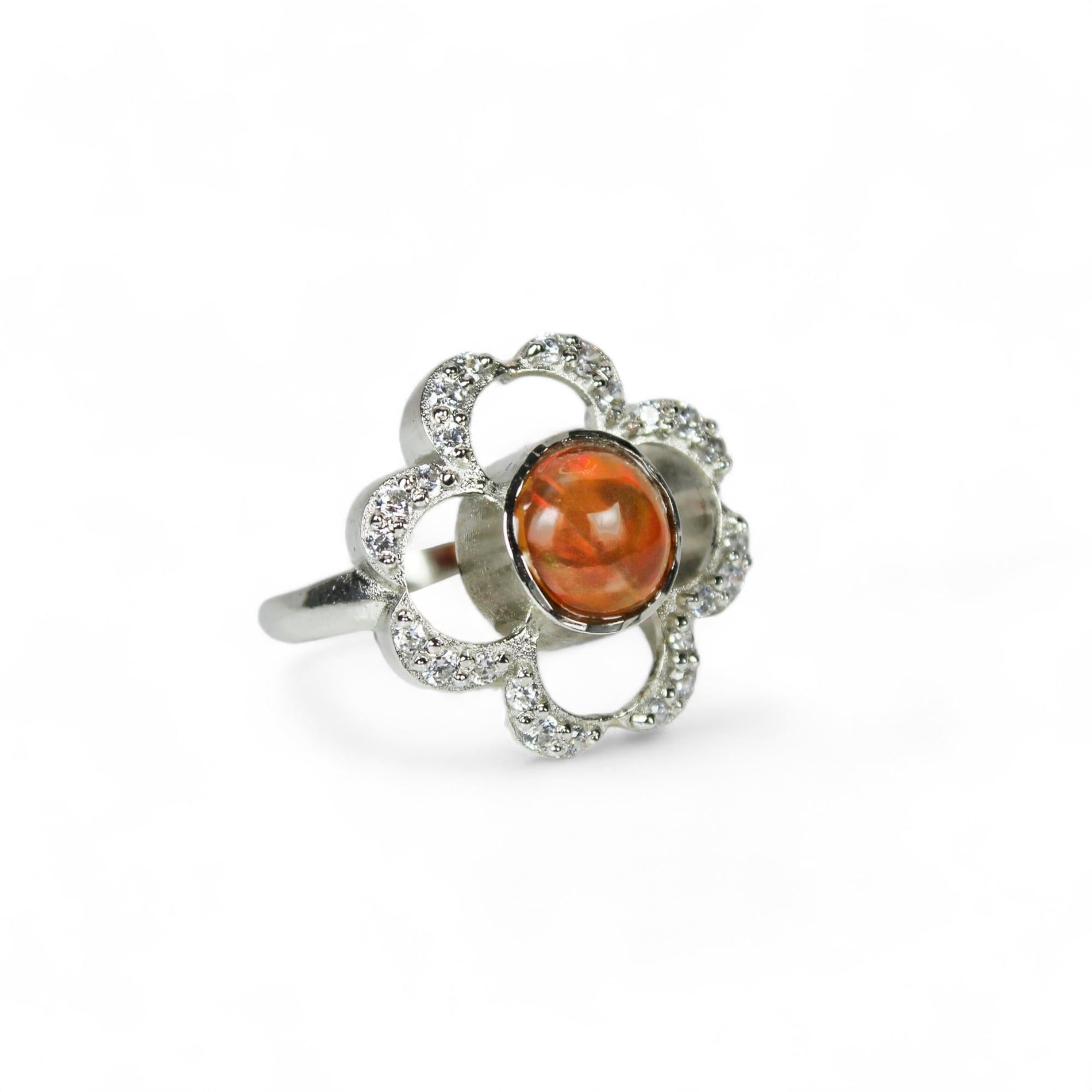 Anillo Ópalo Floral Art Nouveau en venta