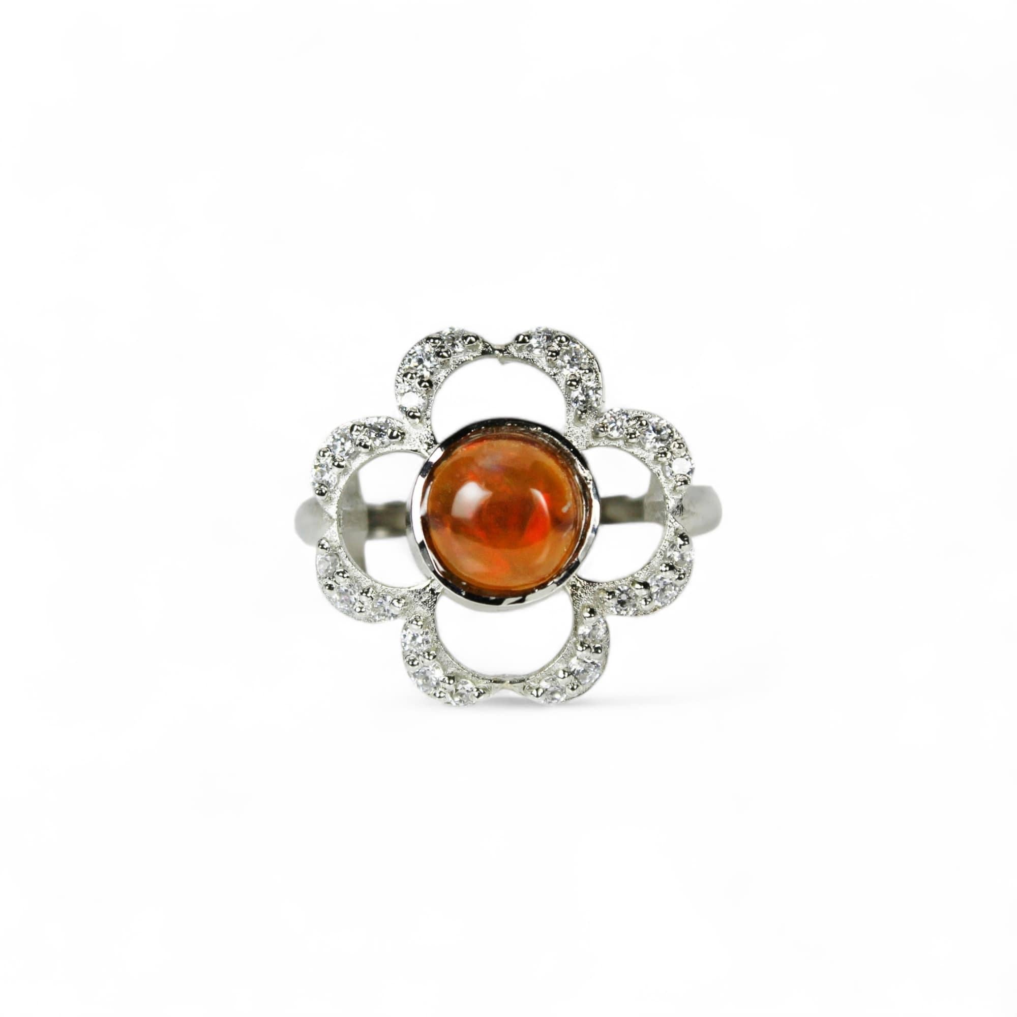 Anillo Ópalo Floral Corte redondo en venta