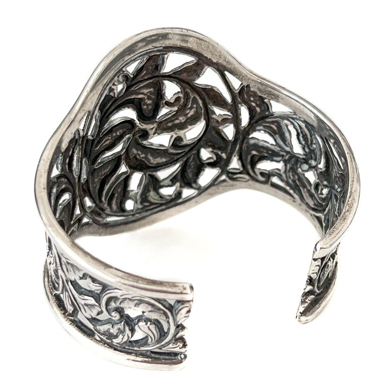 Bracelet Manchette En Argent Sterling Avec Motif Feuilles – Style élégant Et Intemporel