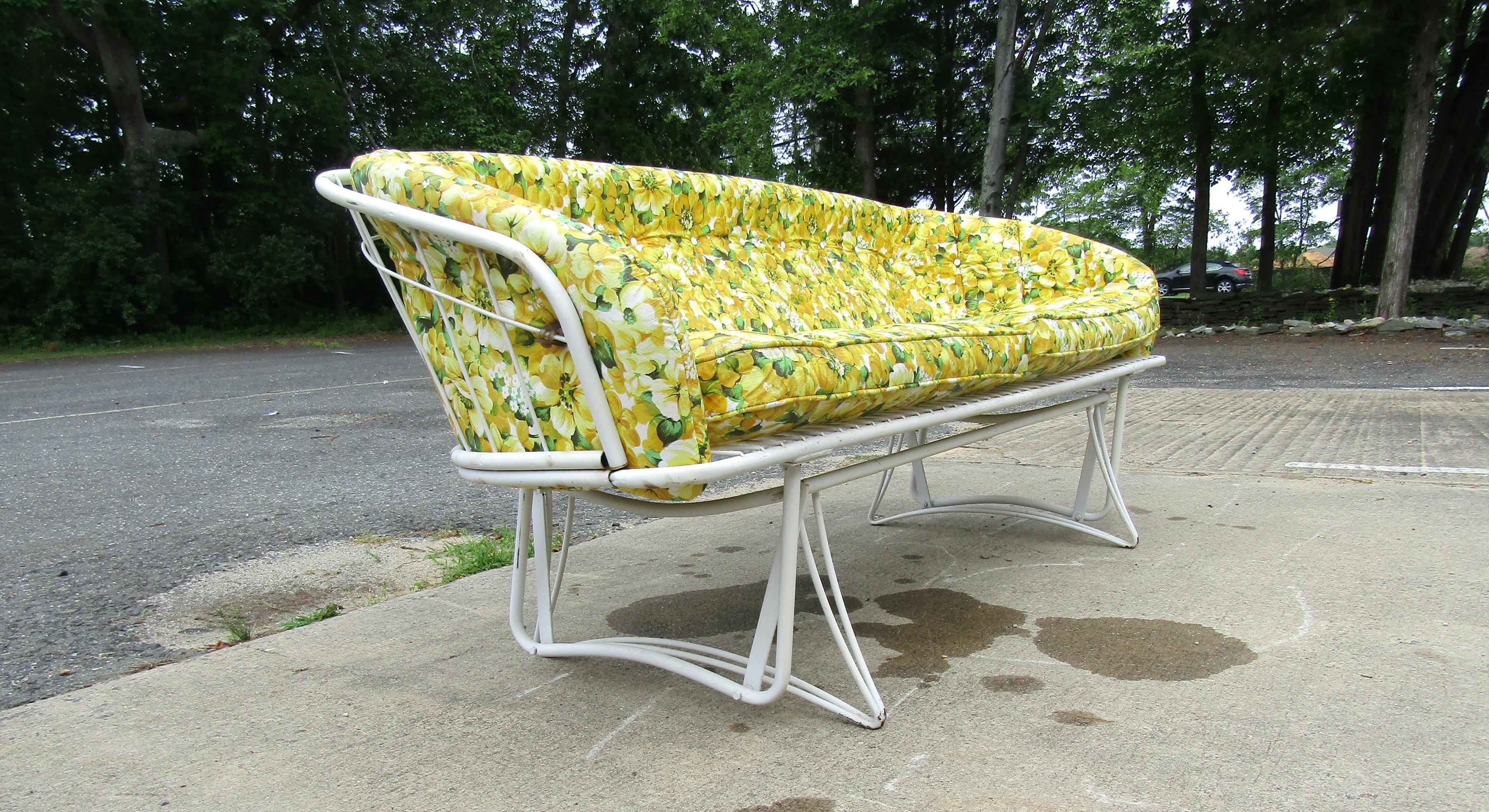 Metal Floral Outdoor Garden Rocking Bench