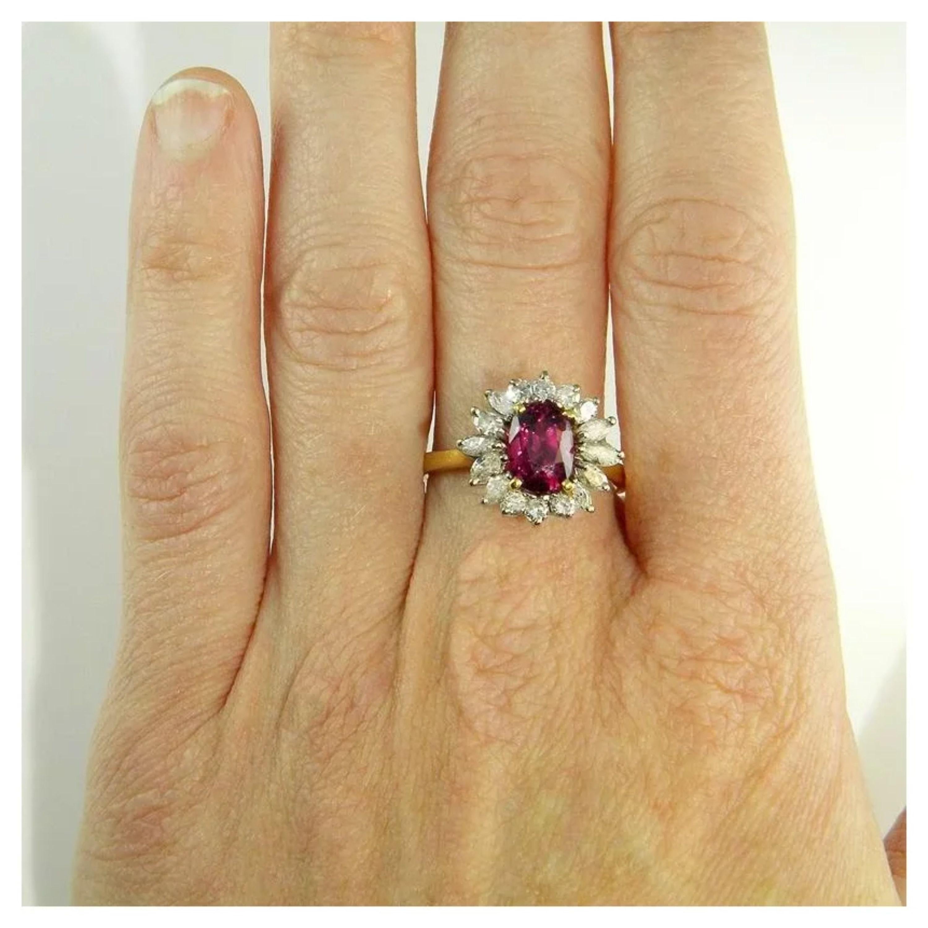 For Sale:  3.6 Carat Floral Ruby Diamond Engagement Ring Art Deco Ruby Diamond Wedding Ring 4