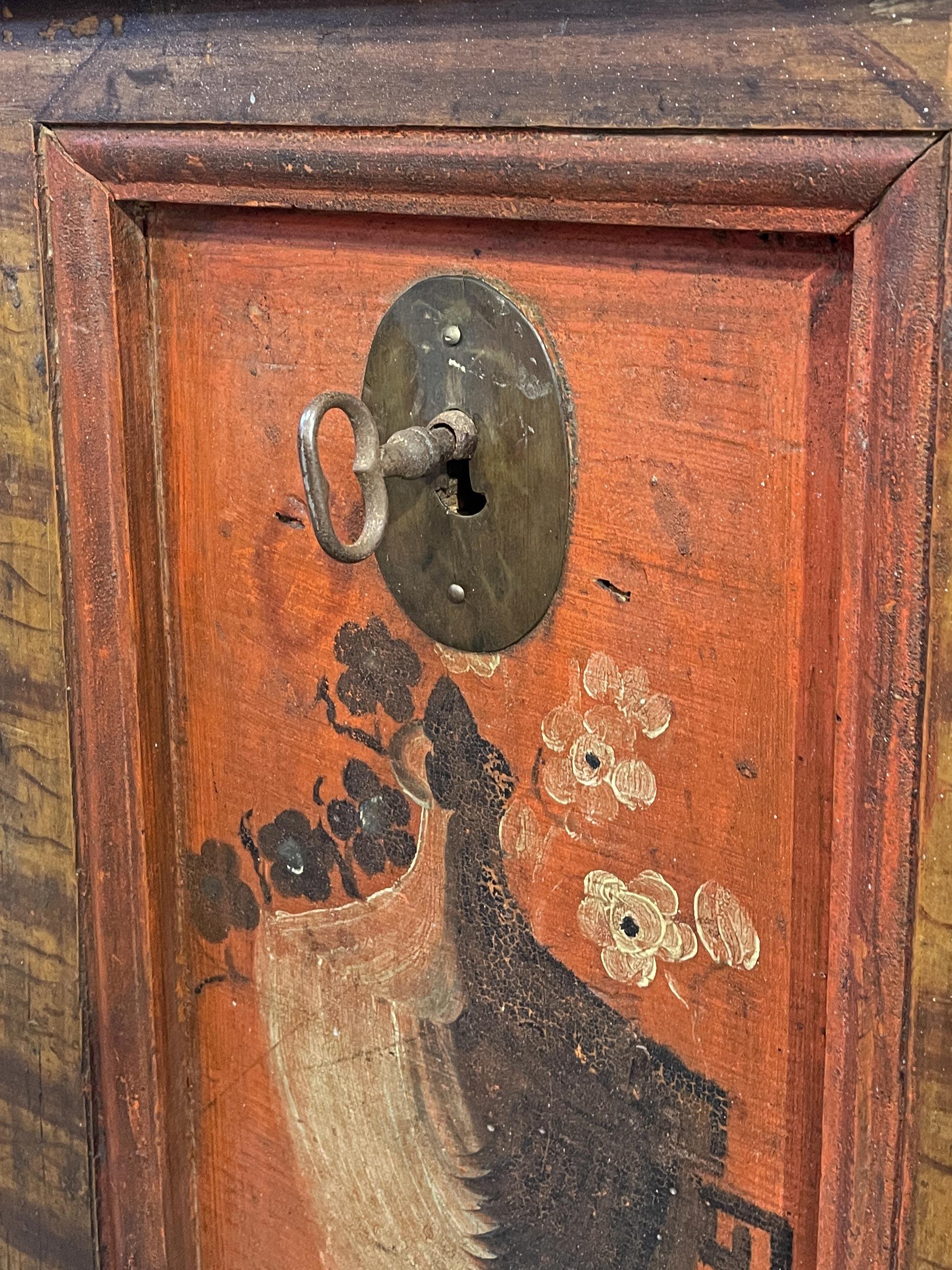 Floral Painted Blanket Chest - Early 19th Century 7