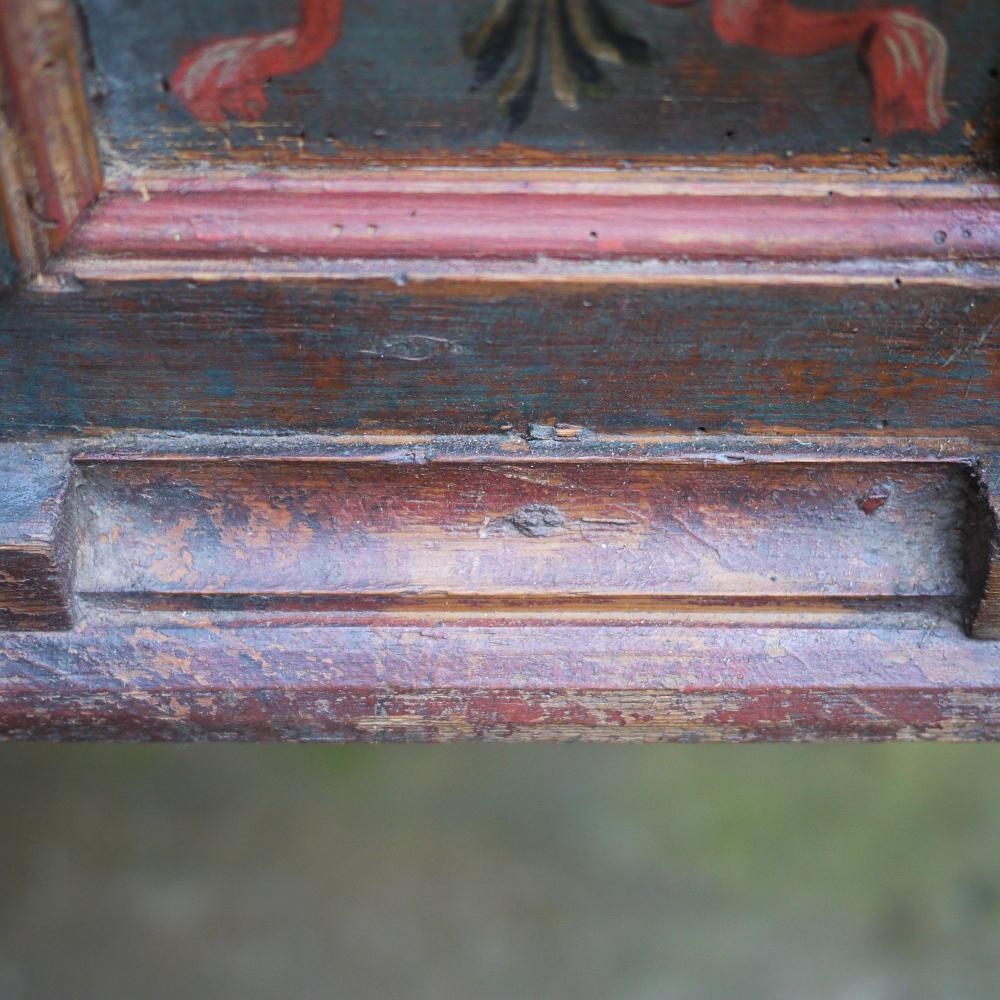 Floral Painted Blue Alpine Blanket Chest 9