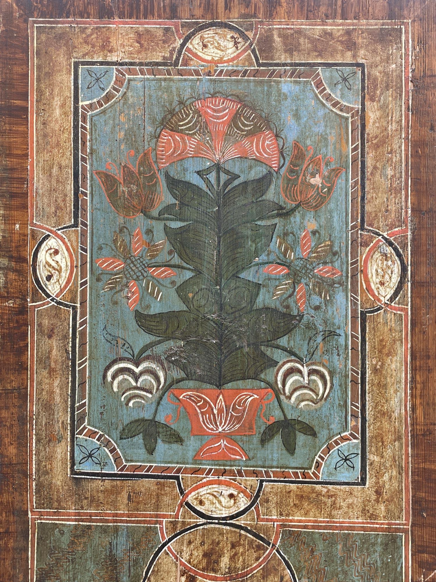 Floral Painted Cupboard, European Alps 1800 in vendita 3