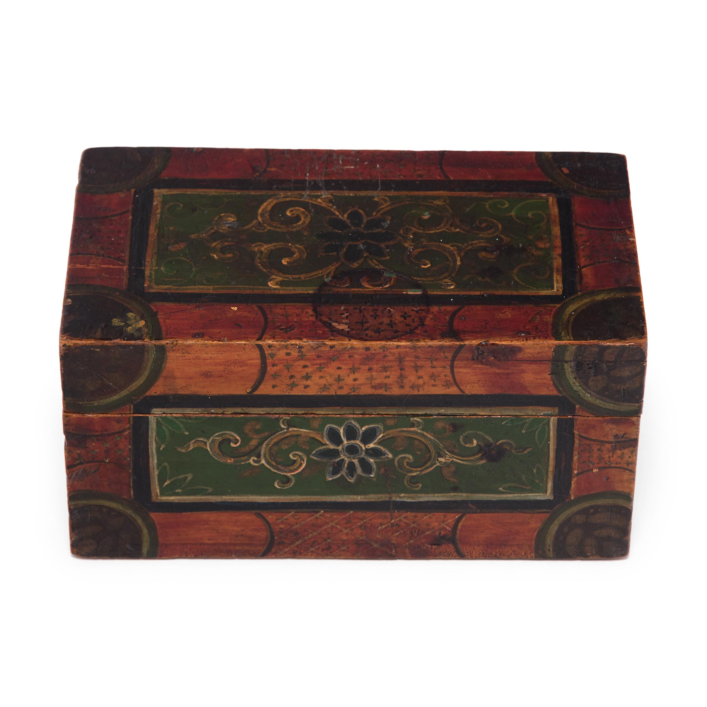 Hand-Painted Floral Painted Treasure Box