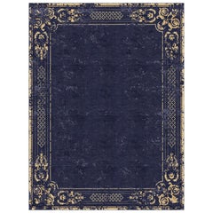 Floral Pattern Modern Classics Rug - Ornate Stucco Deep Blue, in Stock