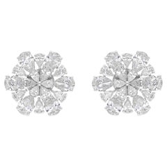 Orecchini da sposa floreali con diamante naturale taglio pera da 5,52 carati in oro massiccio 14K