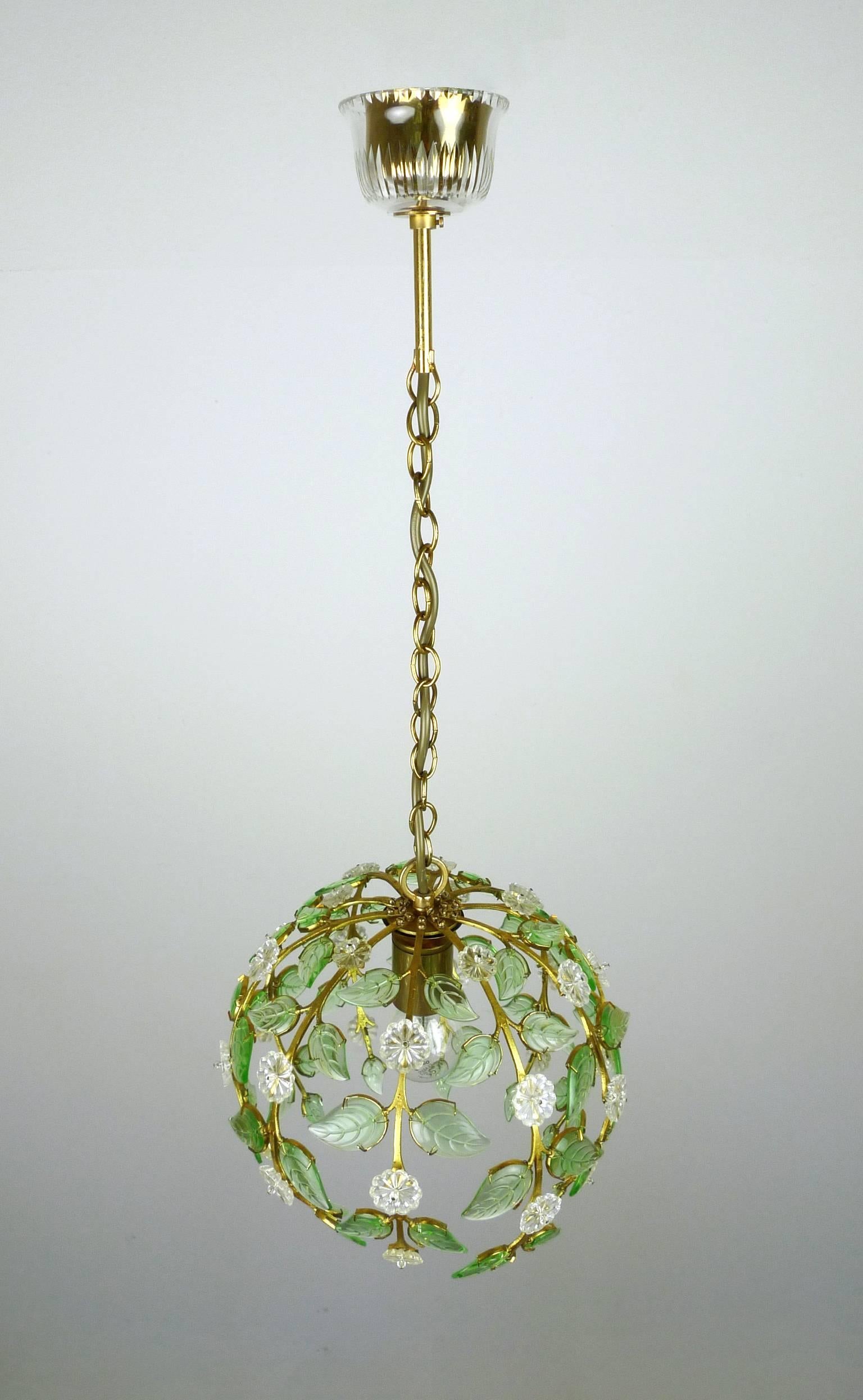 Floral Pendant Lamp from Palme & Walter KG, Germany, 1960s In Good Condition In Berlin, DE